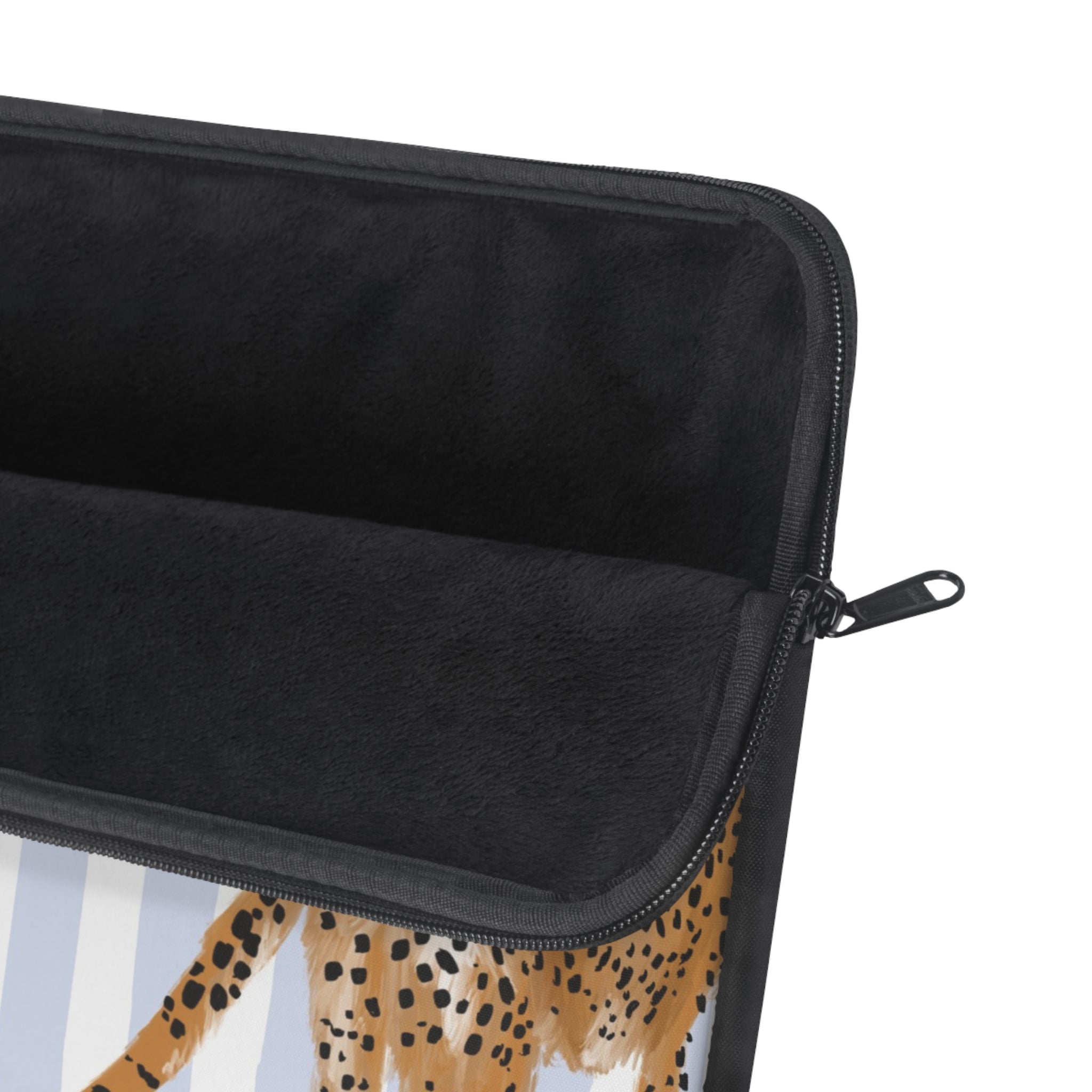 Preppy Cheetah (Blue) Monogrammed Laptop Sleeve