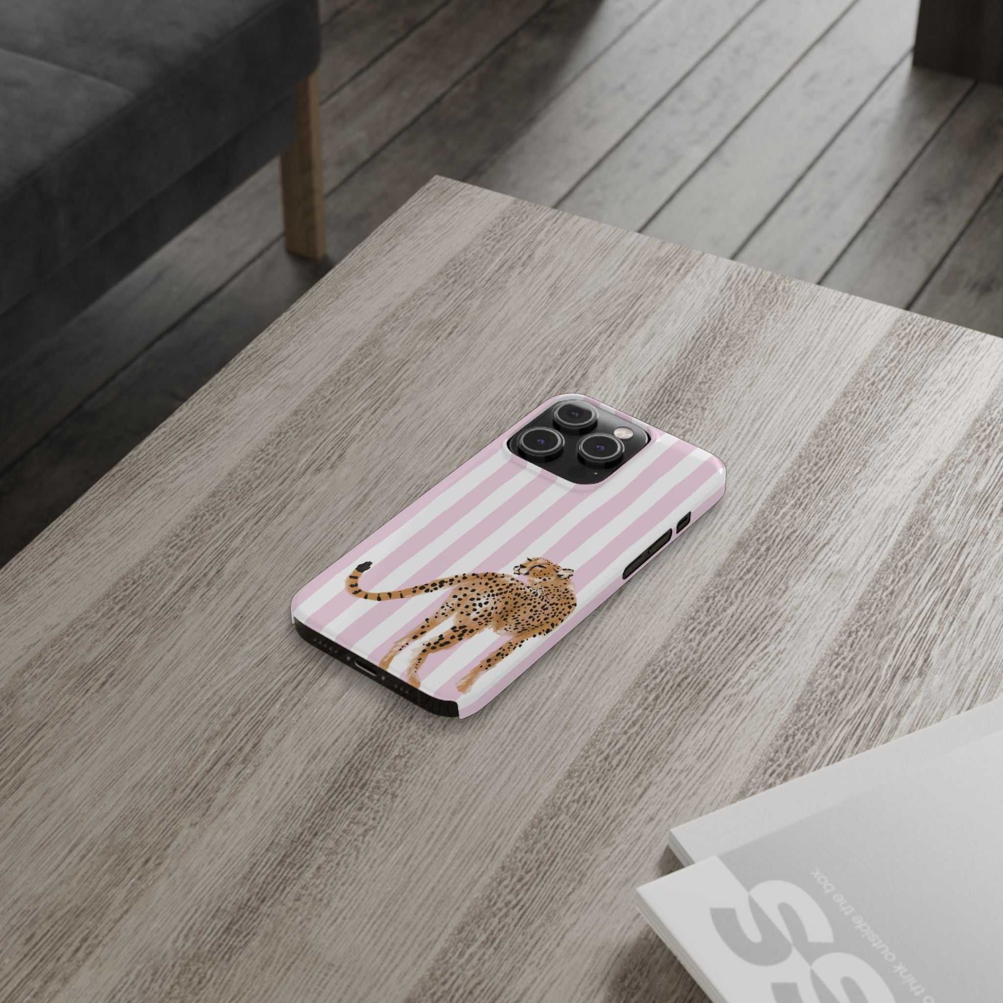 Preppy Cheetah Slim Phone Case