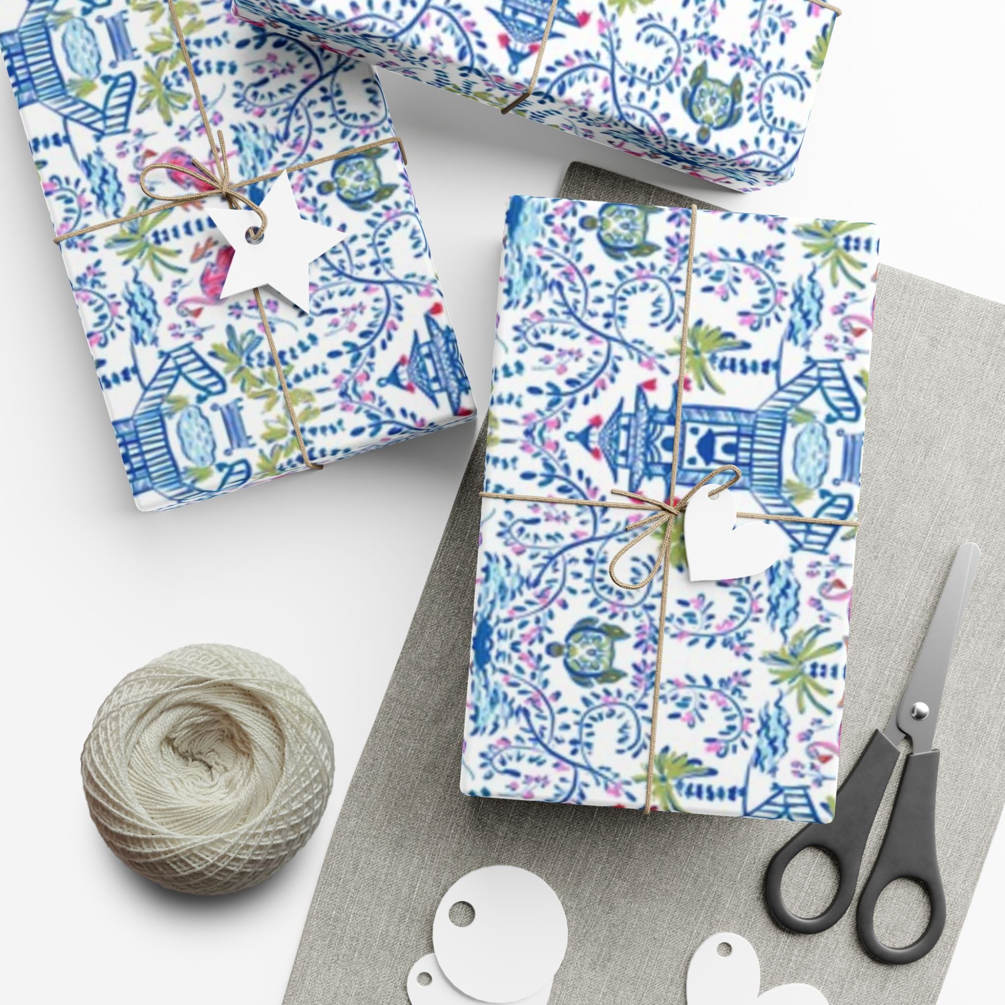 Colorful Chinoiserie Wrapping Paper Roll