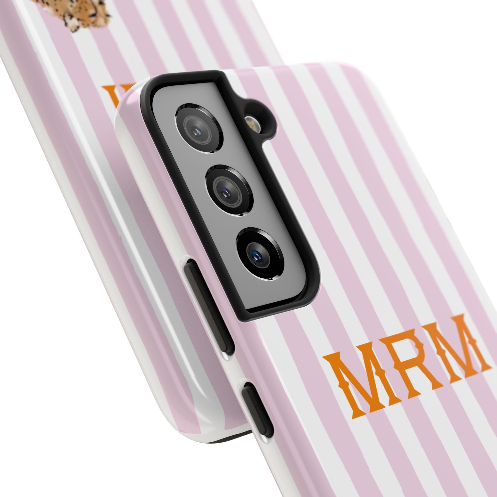 Preppy Cheetah (Pink) Monogrammed Tough Phone Case