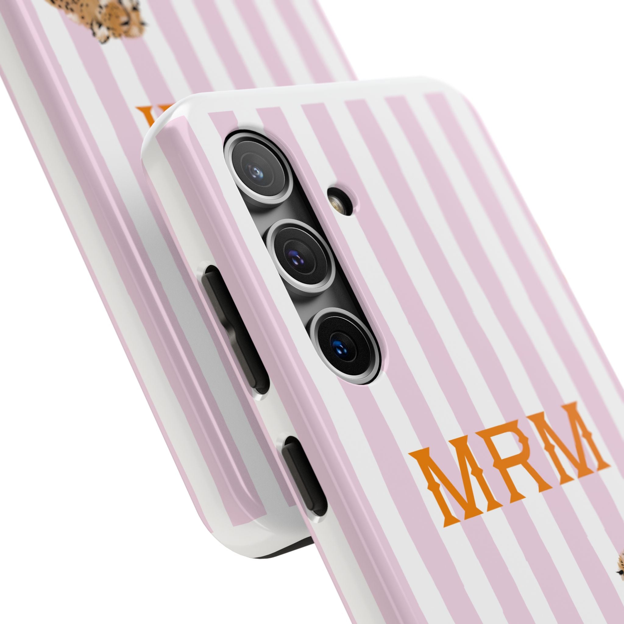 Preppy Cheetah (Pink) Monogrammed Tough Phone Case
