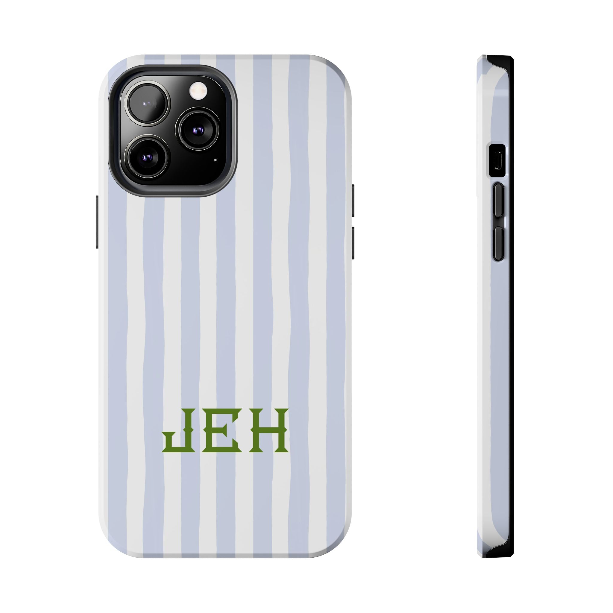 Seaside Stripes Monogrammed Tough Phone Case