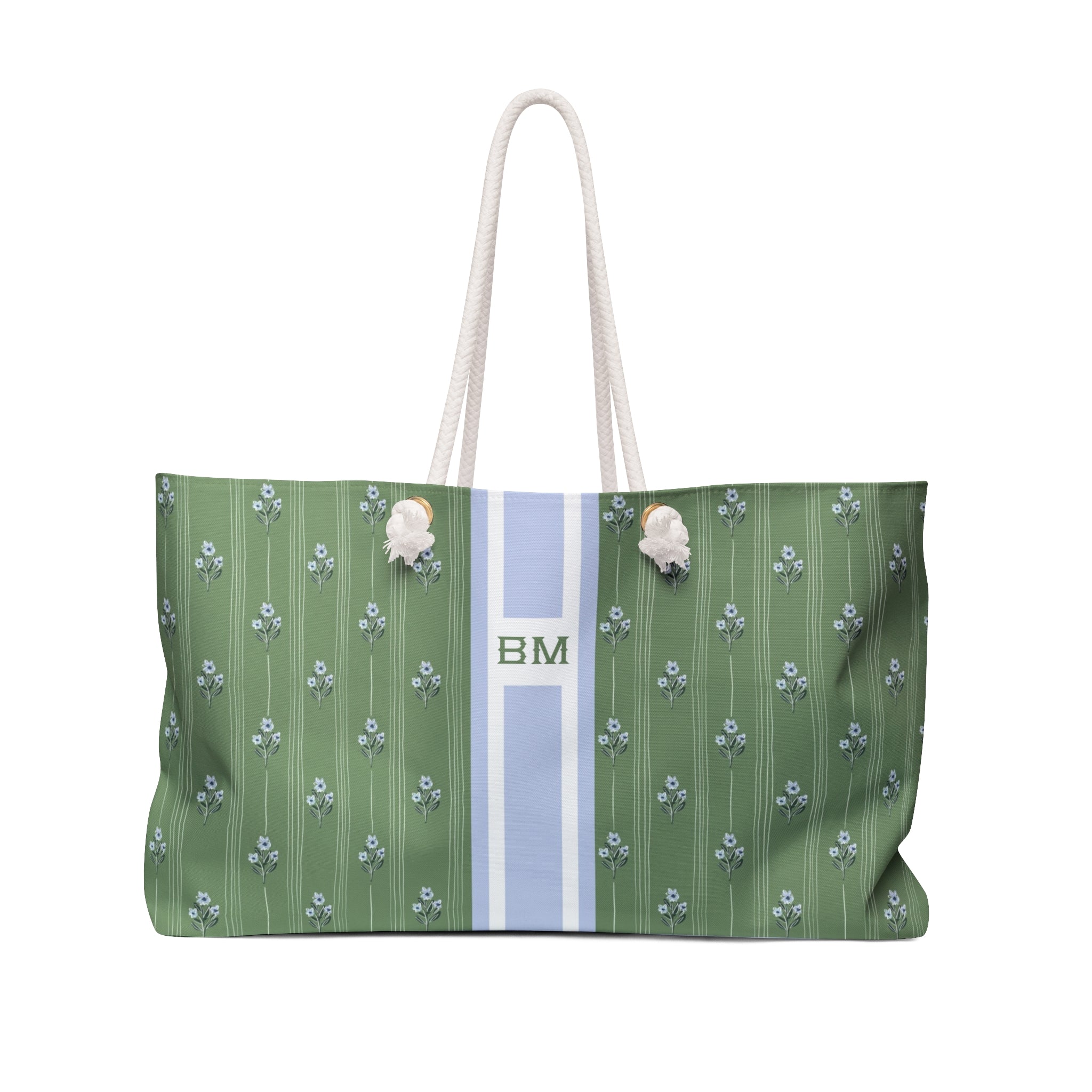 Zera Bloom Striped Monogrammed Mahjong Bag