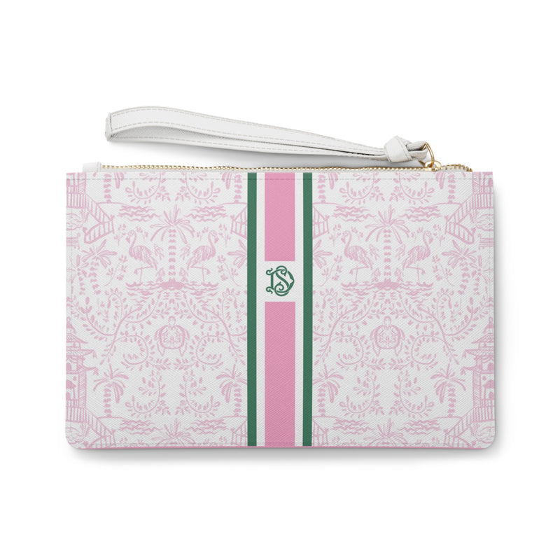 Palm Beach (Pink) Striped Monogrammed Mahjong Card Holder