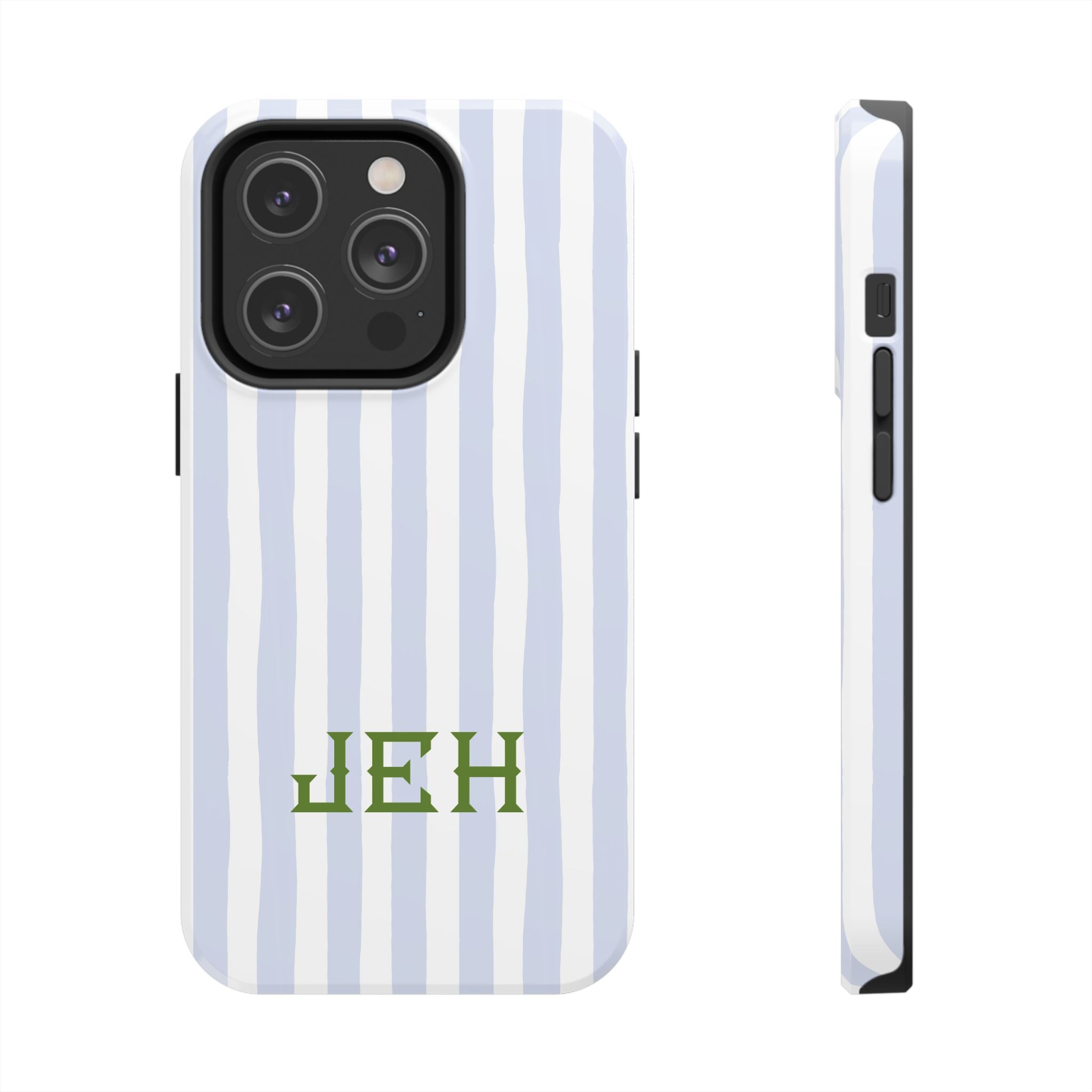 Seaside Stripes Monogrammed Tough Phone Case