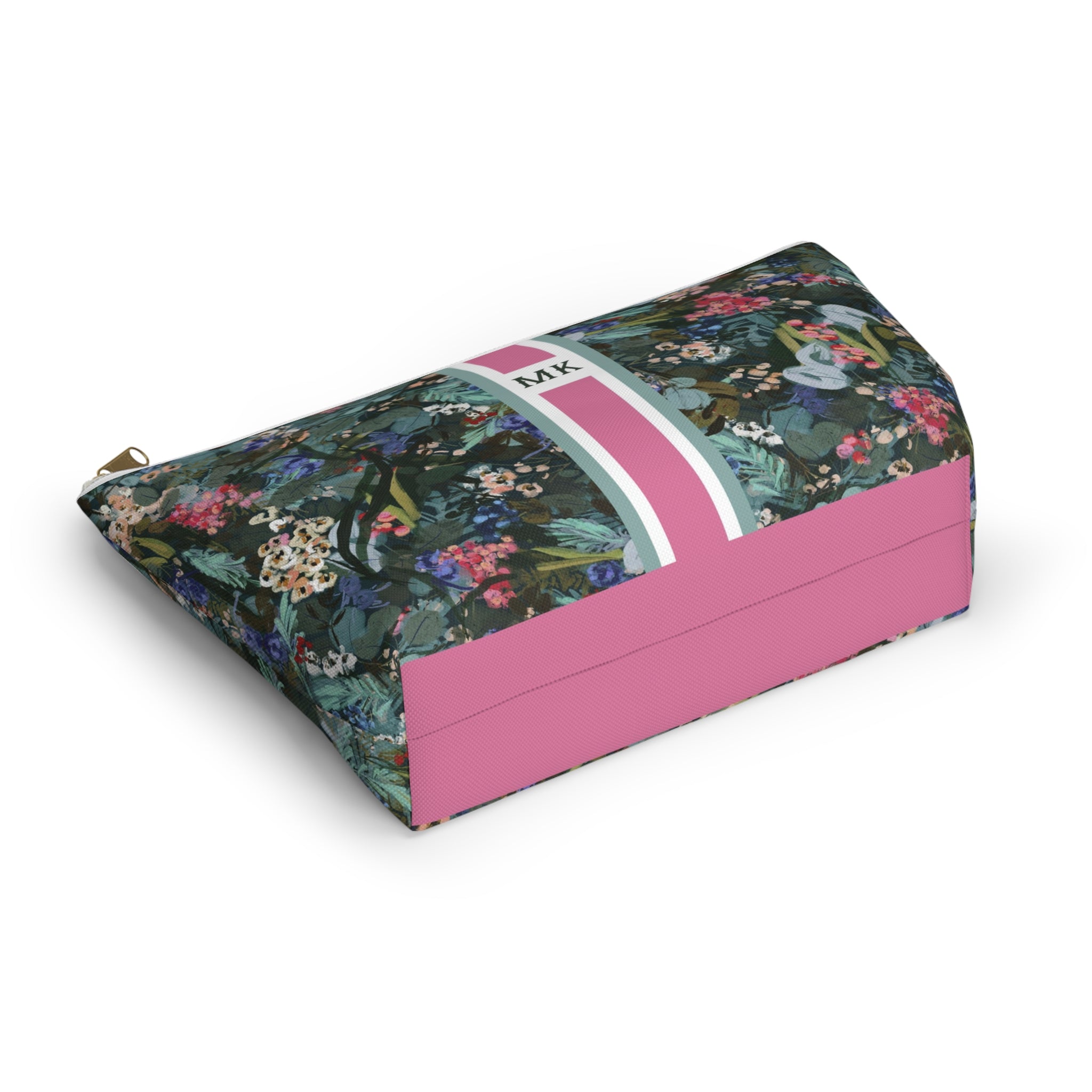 Winter Berry Striped Monogrammed Mahjong Tile Pouch