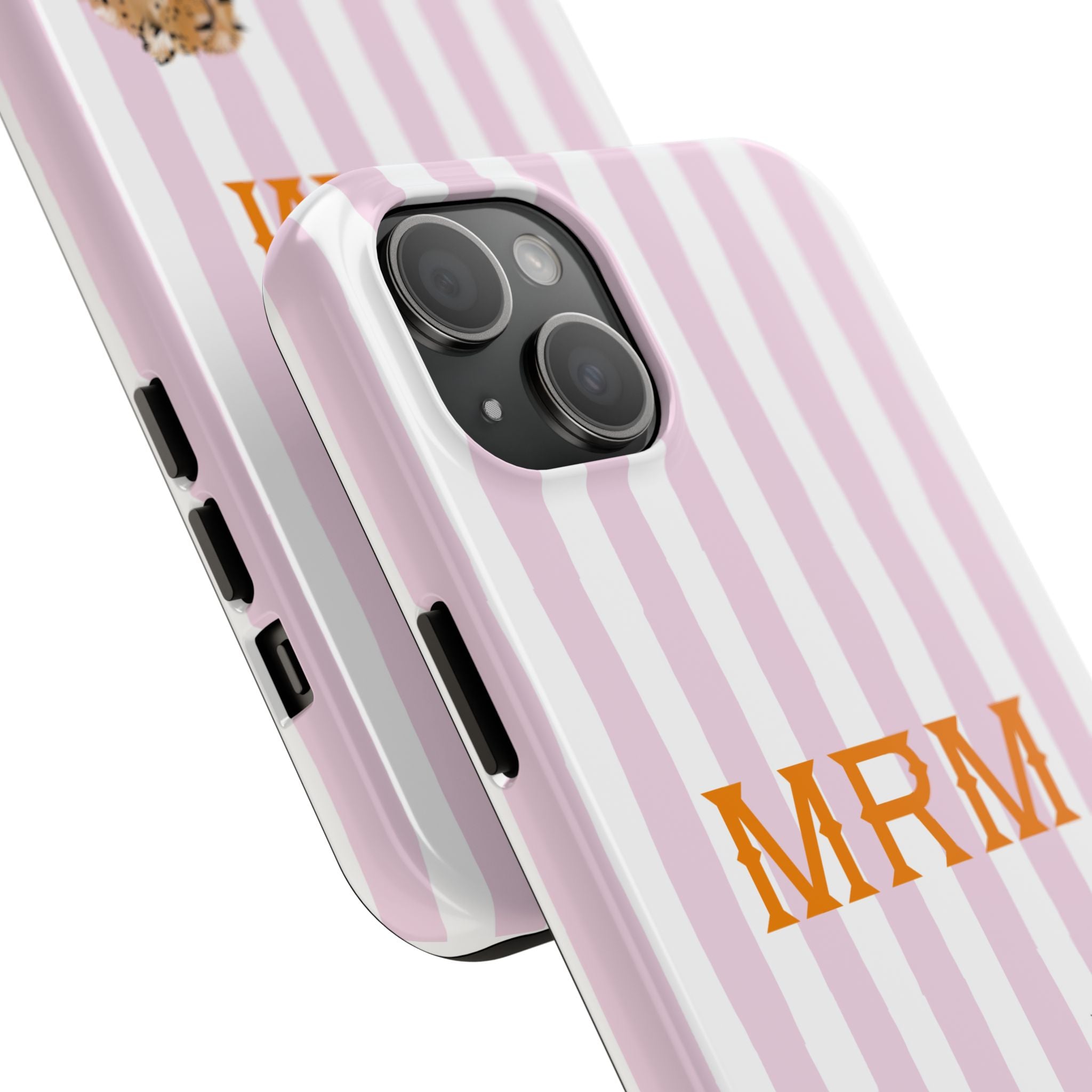 Preppy Cheetah (Pink) Monogrammed Tough Phone Case