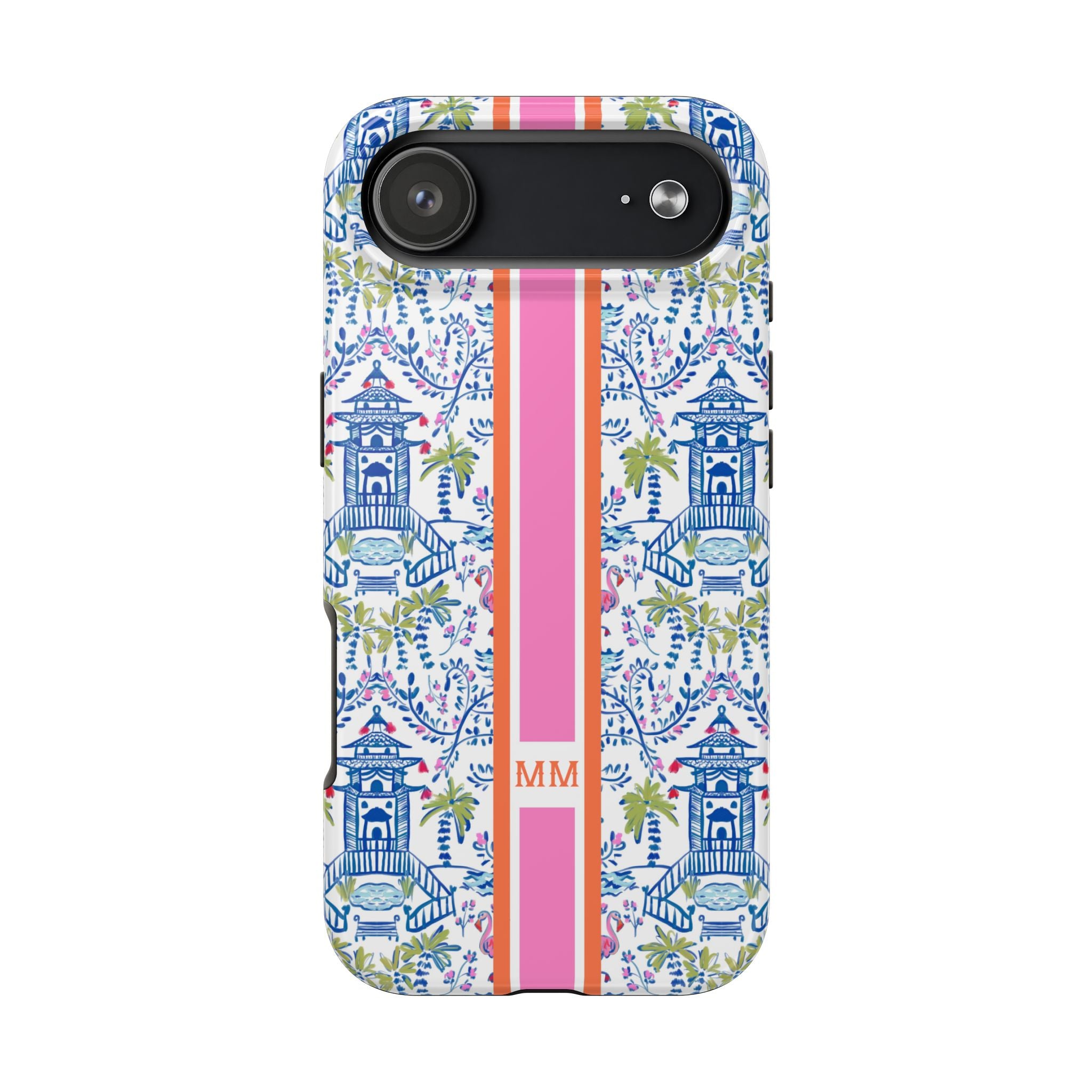 Colorful Chinoiserie Monogrammed Tough Phone Case