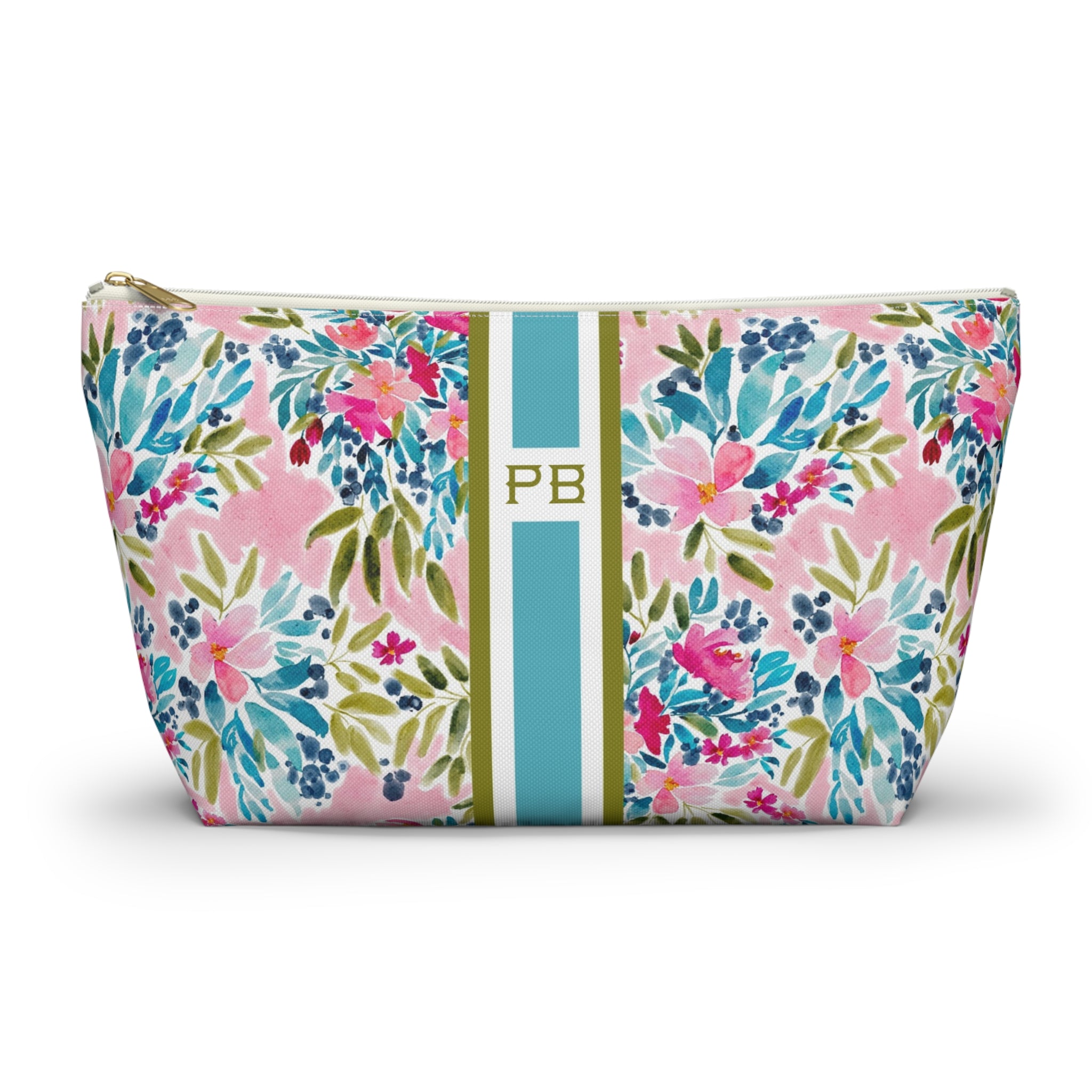 Aria II Striped Monogrammed Mahjong Tile Pouch