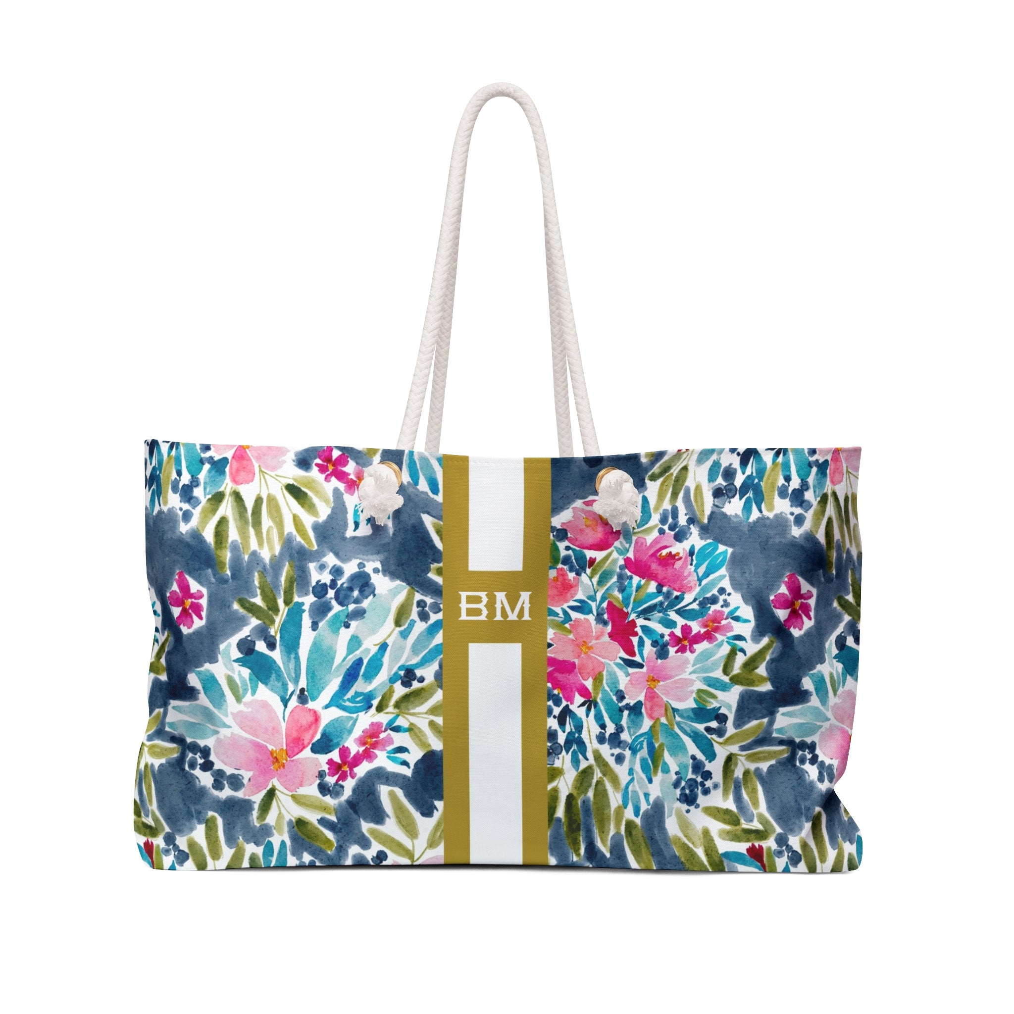Aria Striped Monogrammed Mahjong Bag