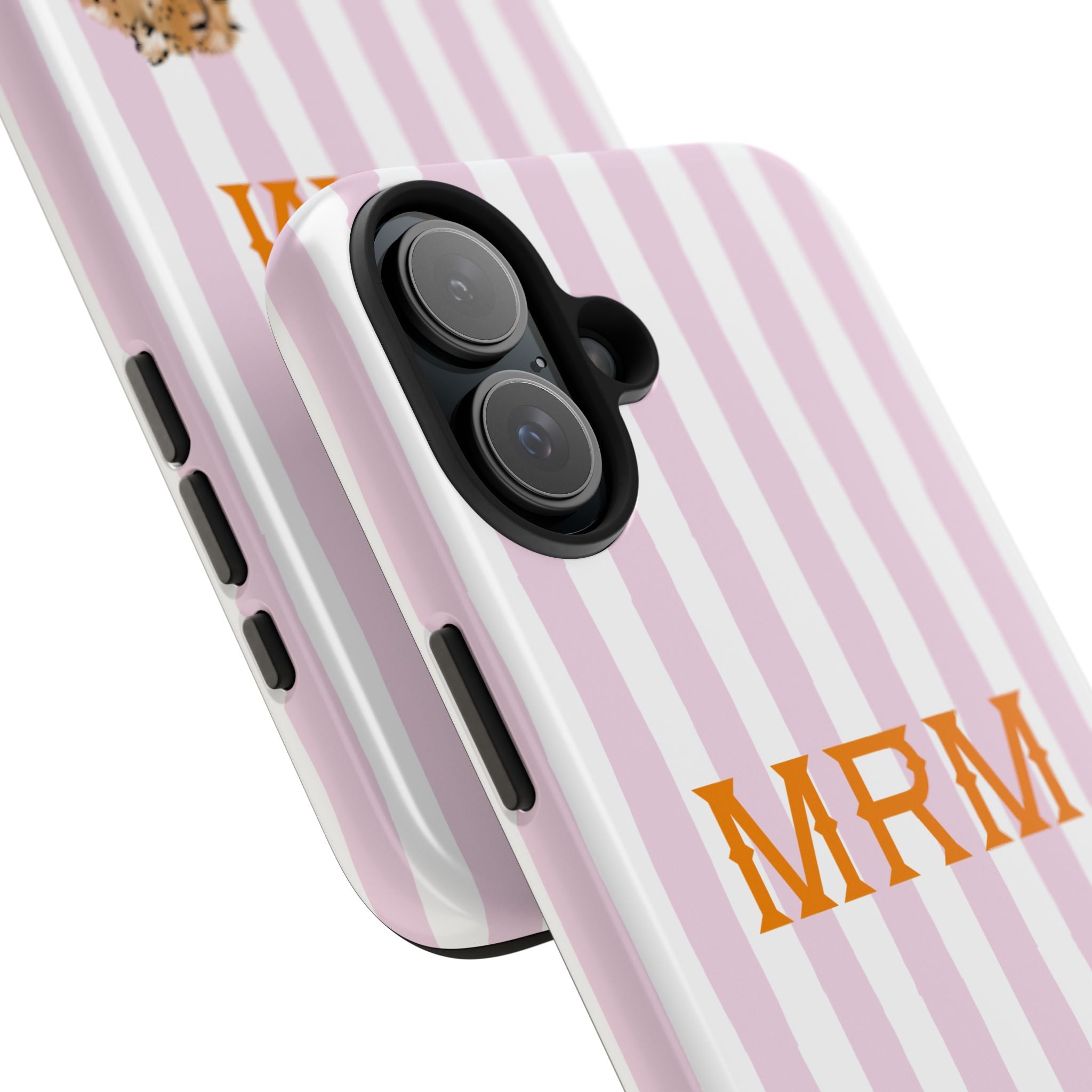 Preppy Cheetah (Pink) Monogrammed Tough Phone Case