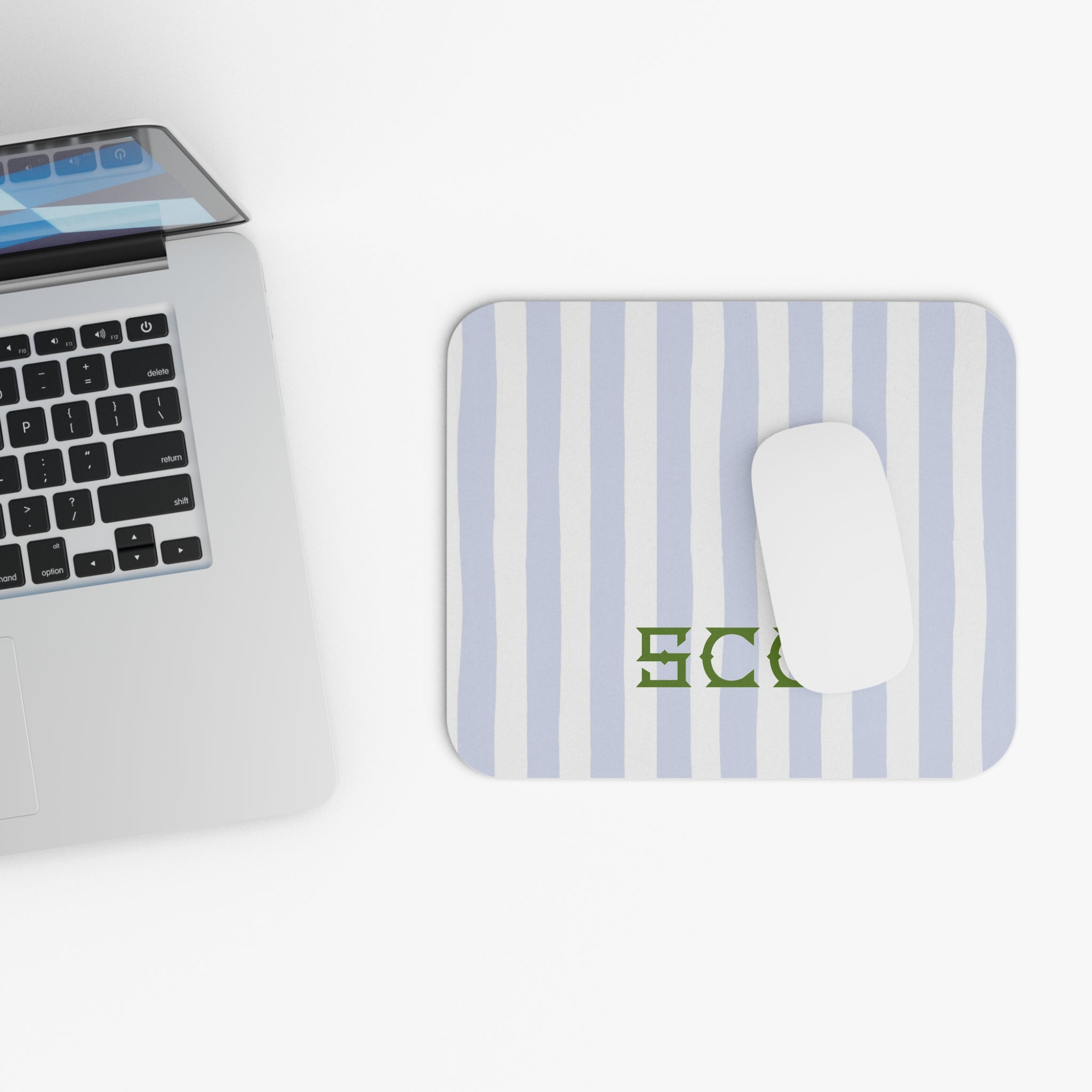 Seaside Stripes Monogrammed Mouse Pad
