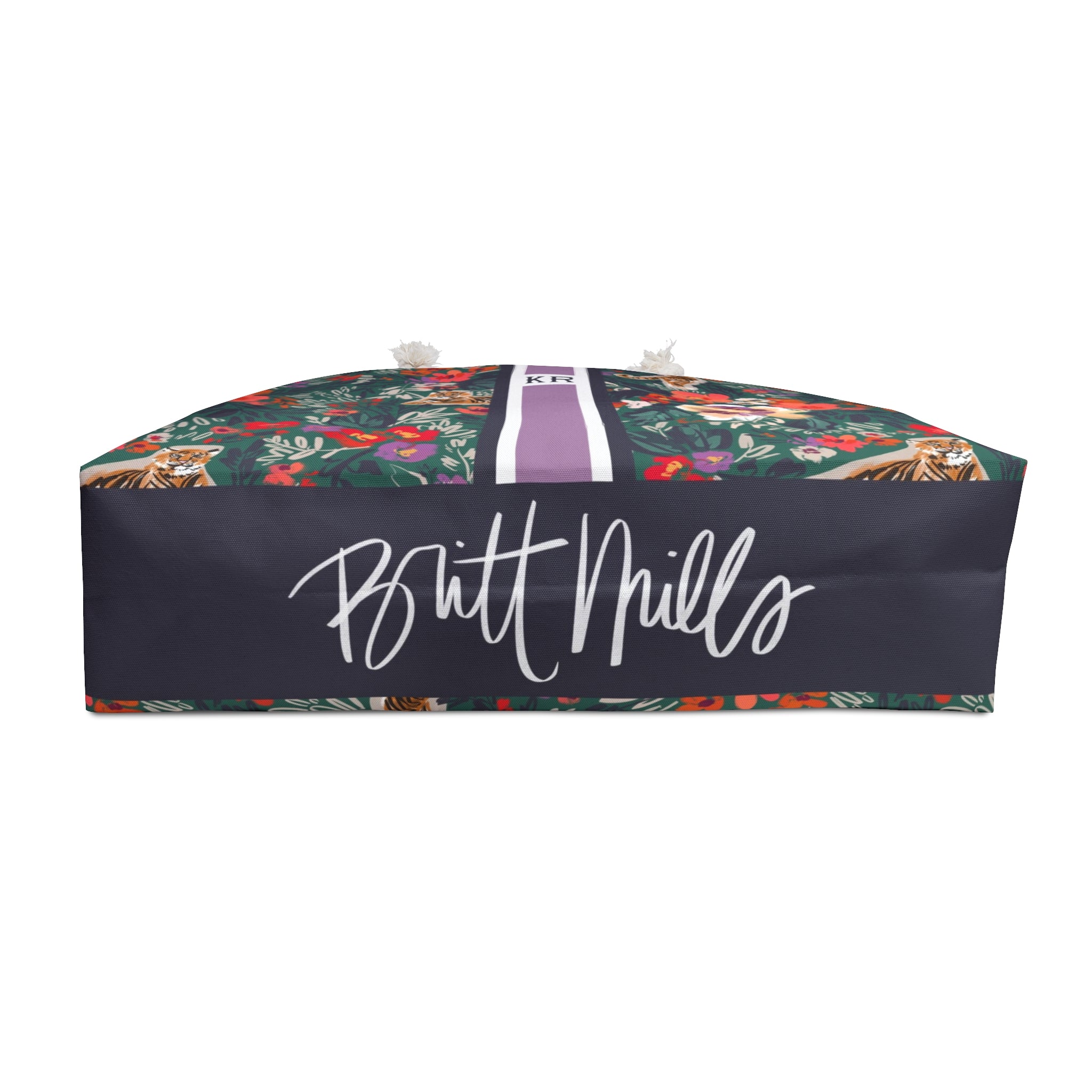 Regal Bloom Striped Monogrammed Mahjong Bag