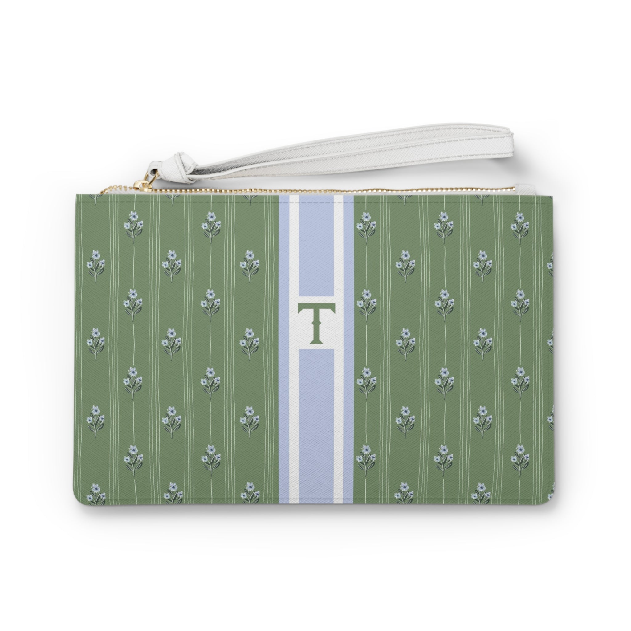 Zera Stripe Monogrammed Mahjong Card Pouch
