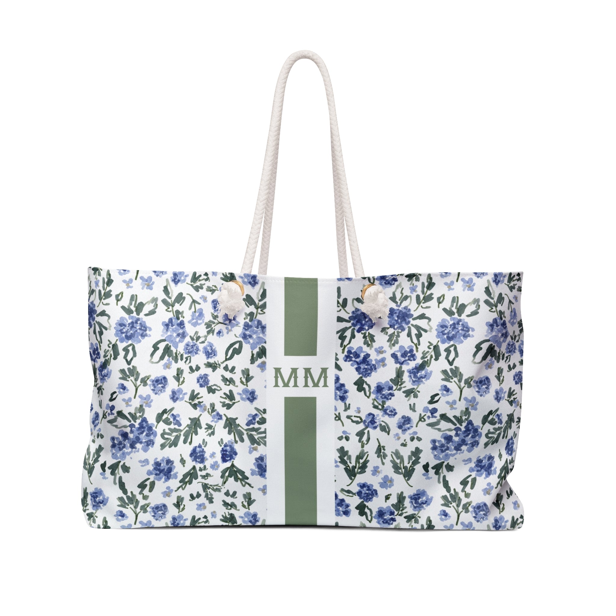 English Countryside Striped Monogrammed Mahjong Bag