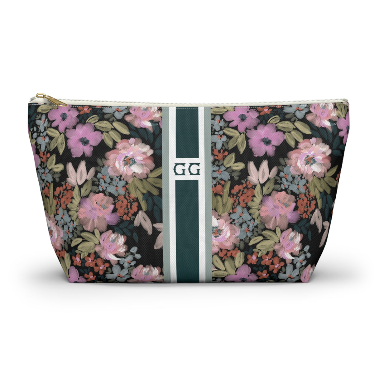 Viola Striped Monogrammed Mahjong Tile Pouch