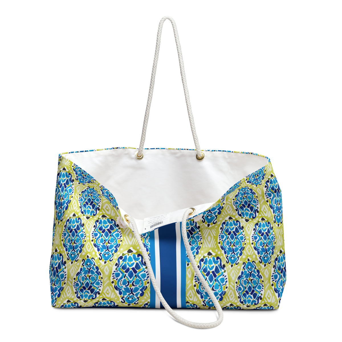 Boho Tropics Striped Monogrammed Mahjong Bag