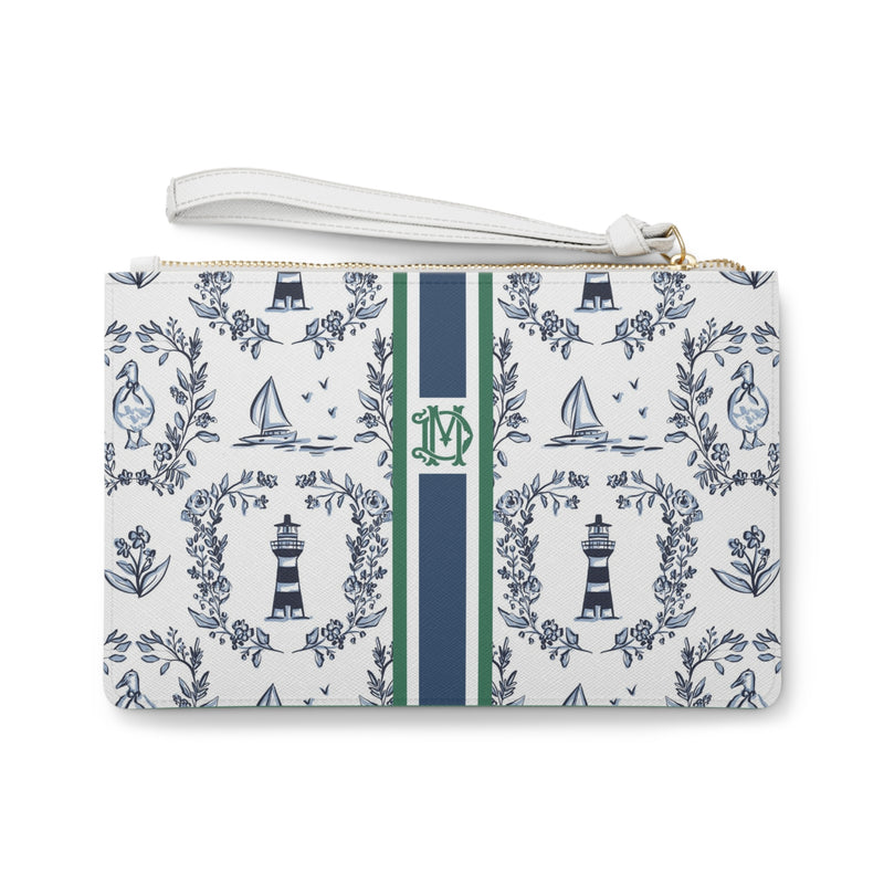 East Coast Summer Striped Monogrammed Mahjong Card Pouch
