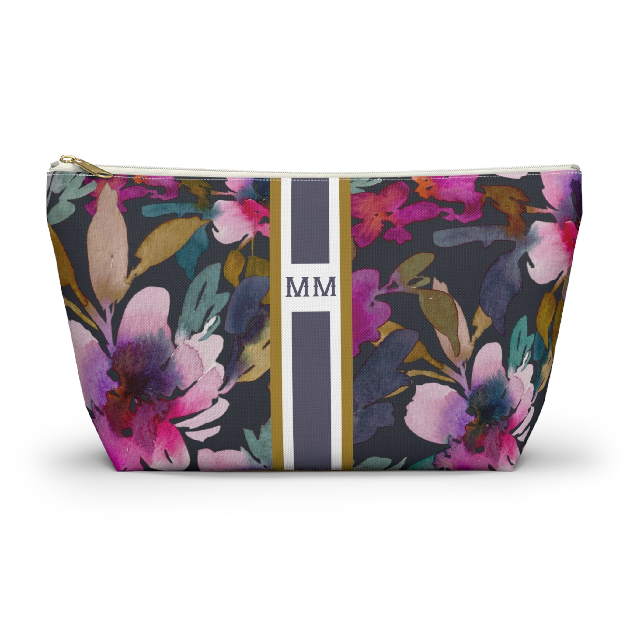 Flourish Striped Monogrammed Mahjong Tile Pouch