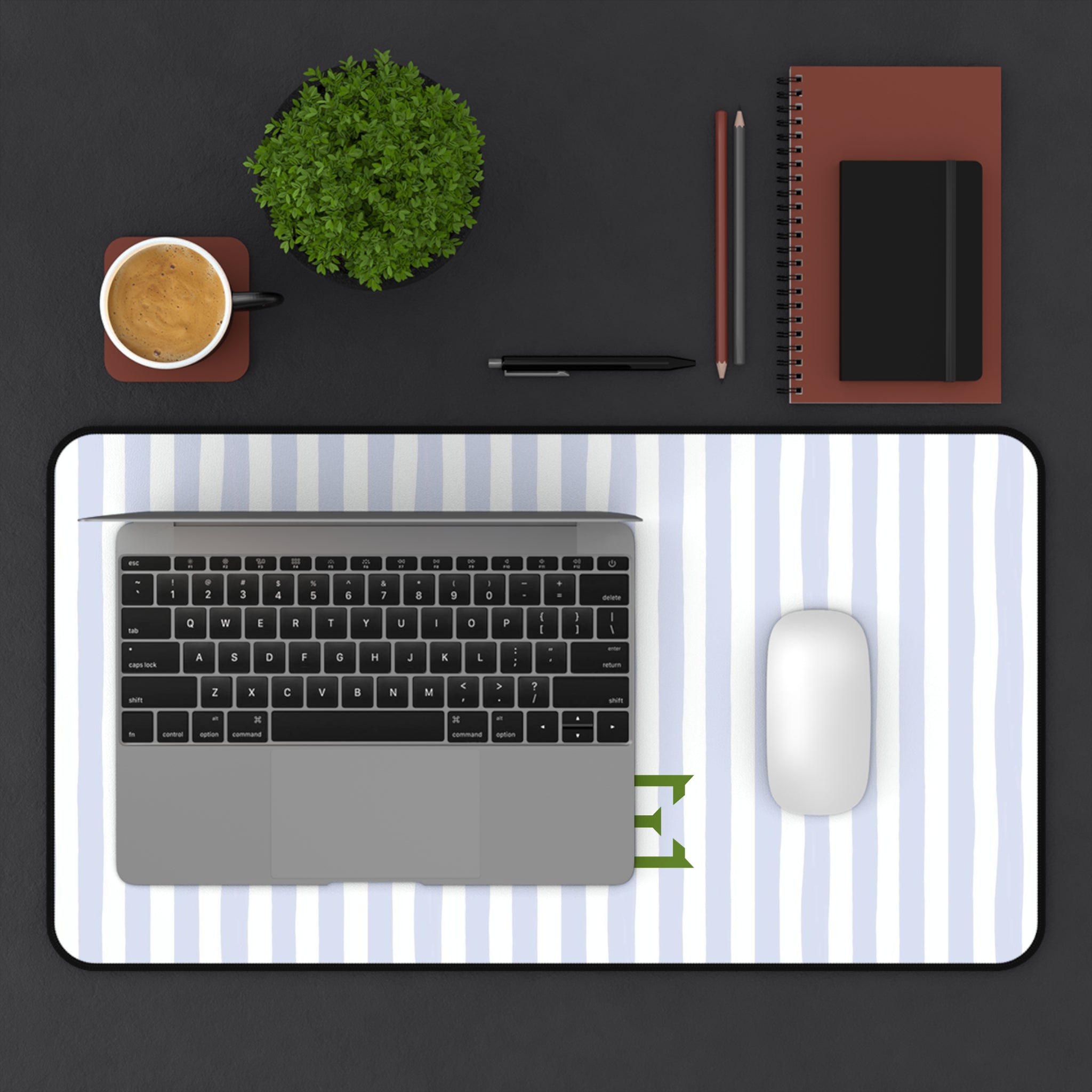 Seaside Stripes Monogrammed Desk Mat