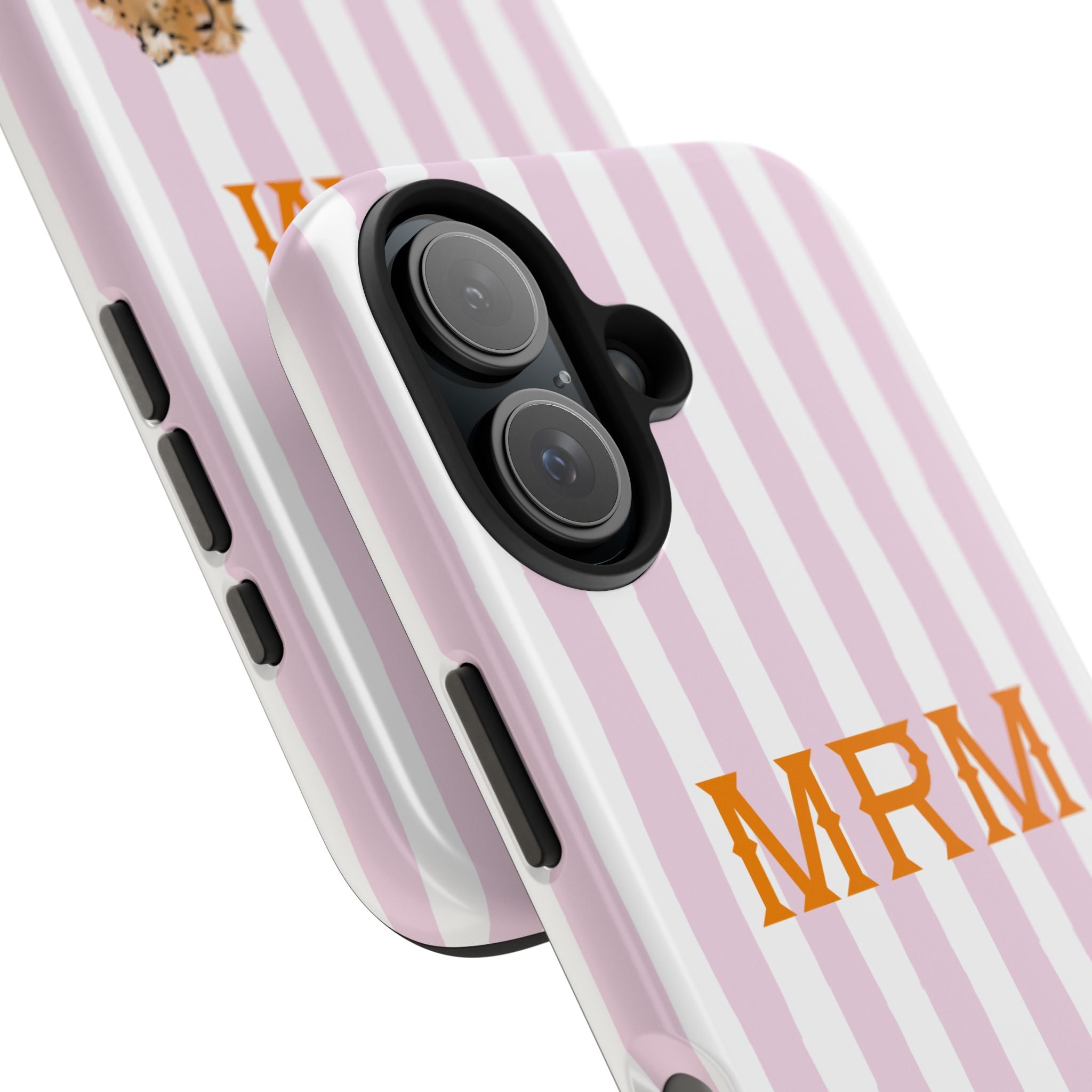 Preppy Cheetah (Pink) Monogrammed Tough Phone Case