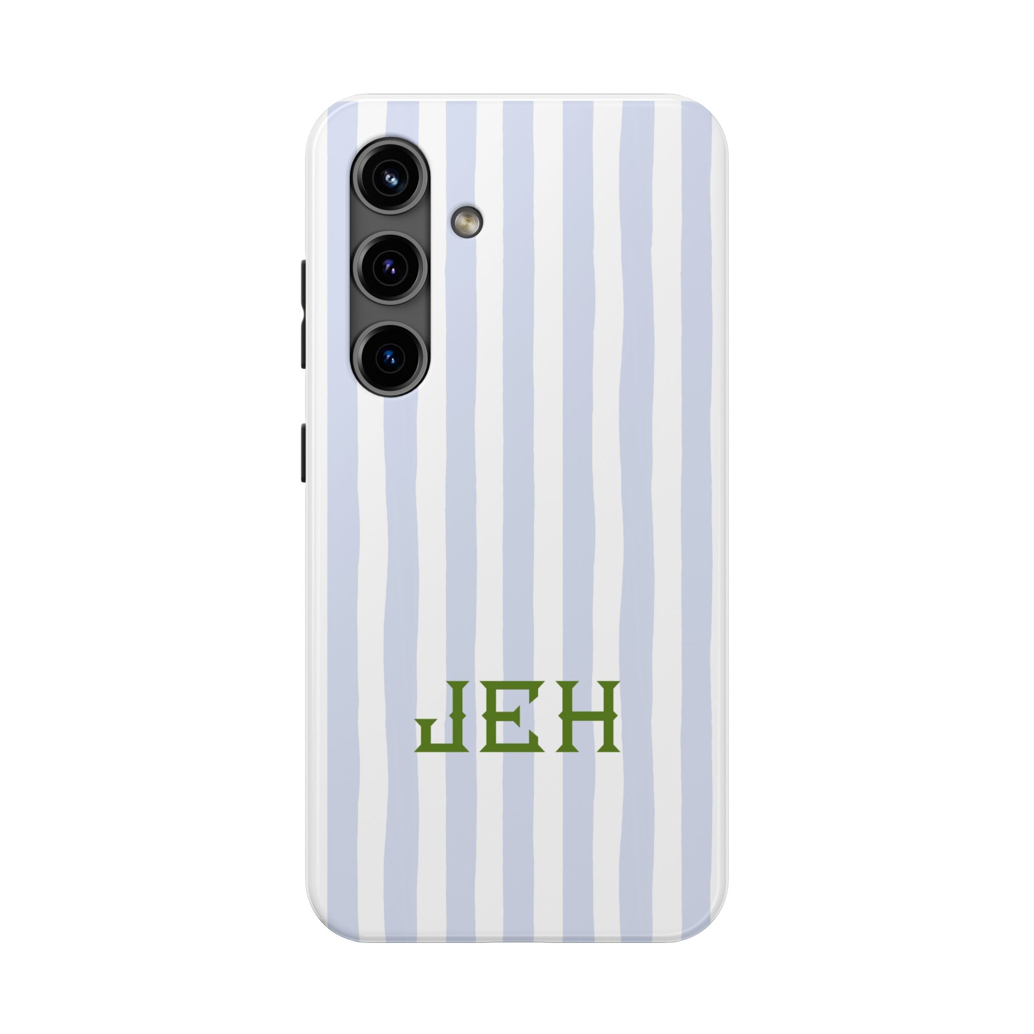 Seaside Stripes Monogrammed Tough Phone Case