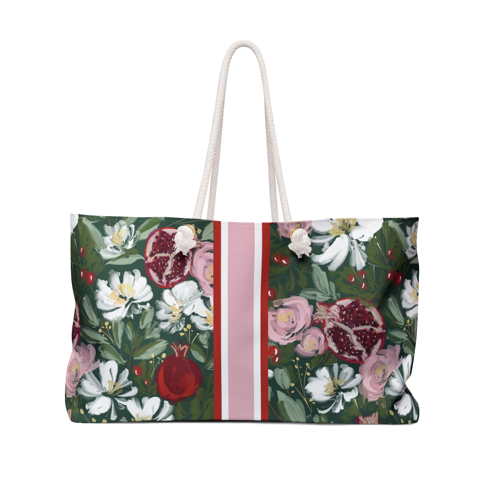 Crimson Harvest Striped Monogrammed Mahjong Bag