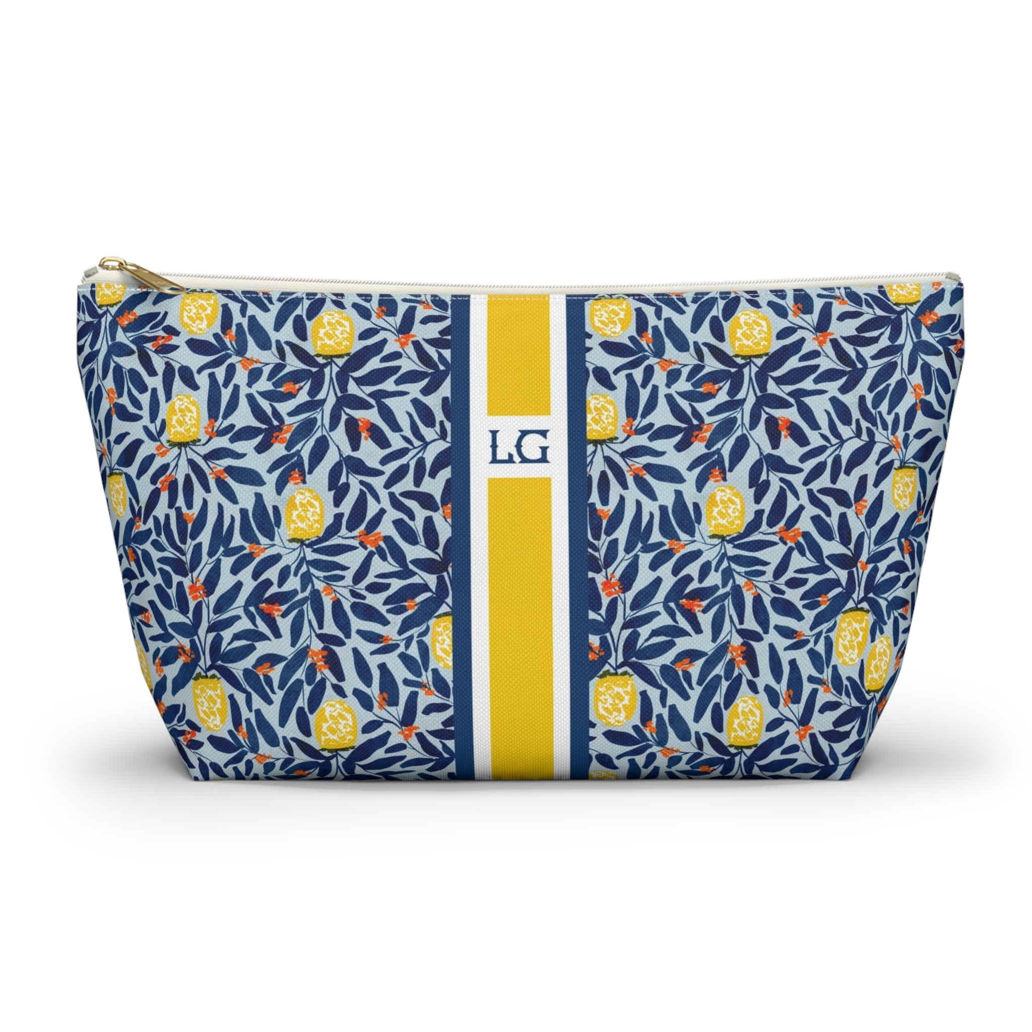 Lola Striped Monogrammed Pouch