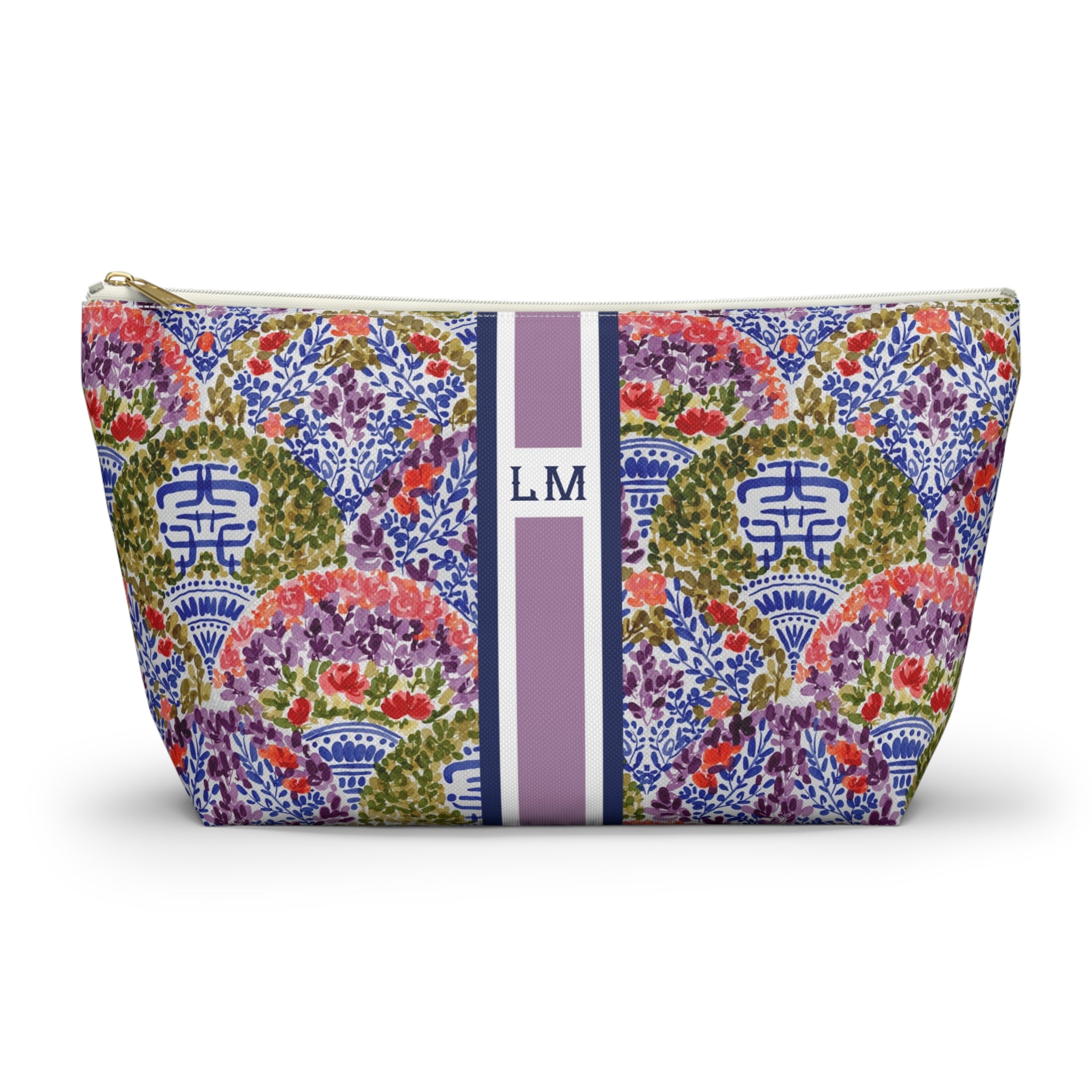 Dynasty Striped Monogrammed Mahjong Tile Pouch