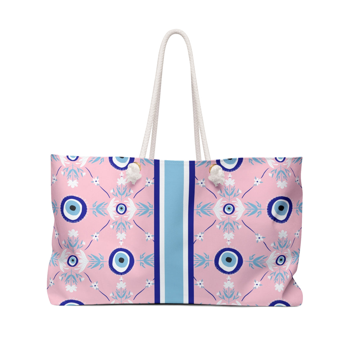Evil Eye Striped Monogrammed Mahjong Bag