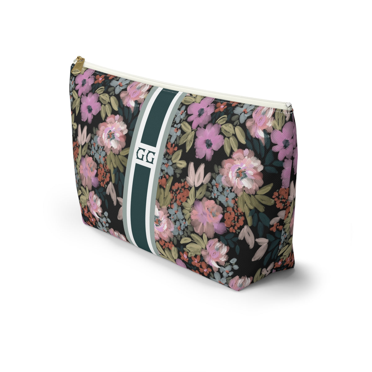 Viola Striped Monogrammed Mahjong Tile Pouch