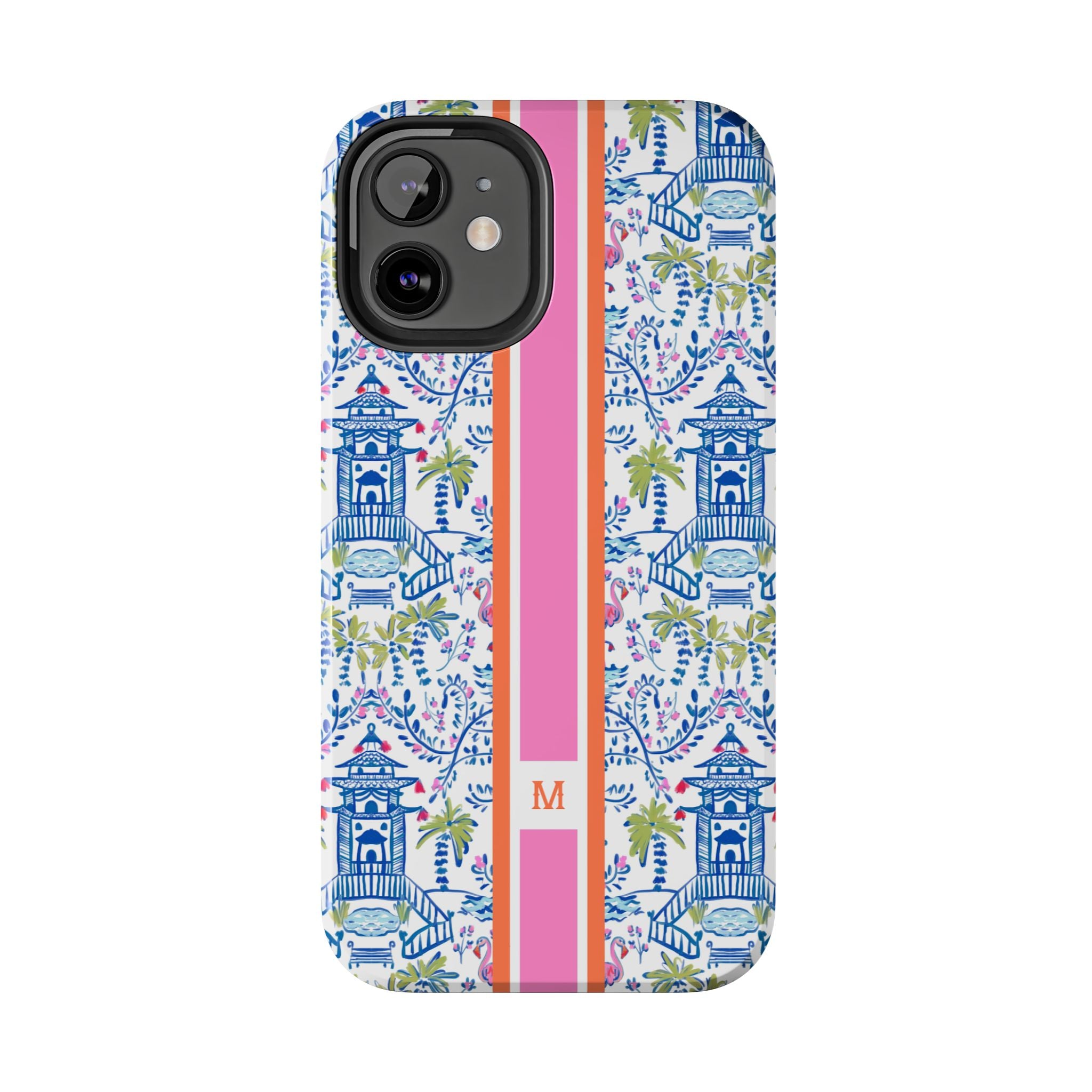 Colorful Chinoiserie Monogrammed Tough Phone Case