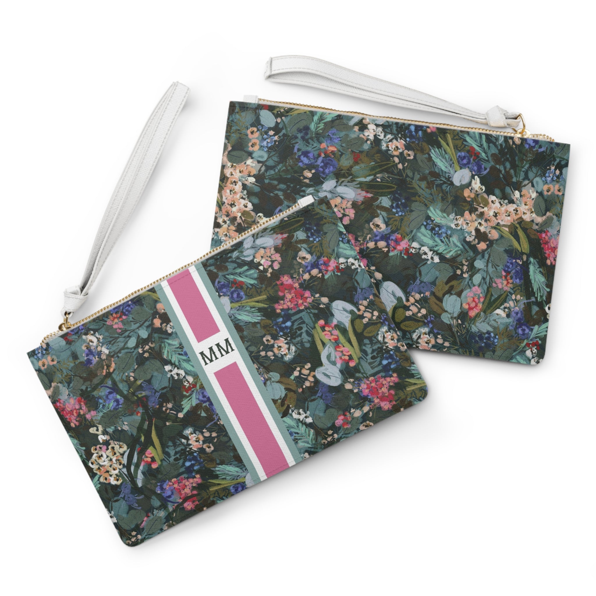 Winter Berry Striped Monogrammed Mahjong Card Holder