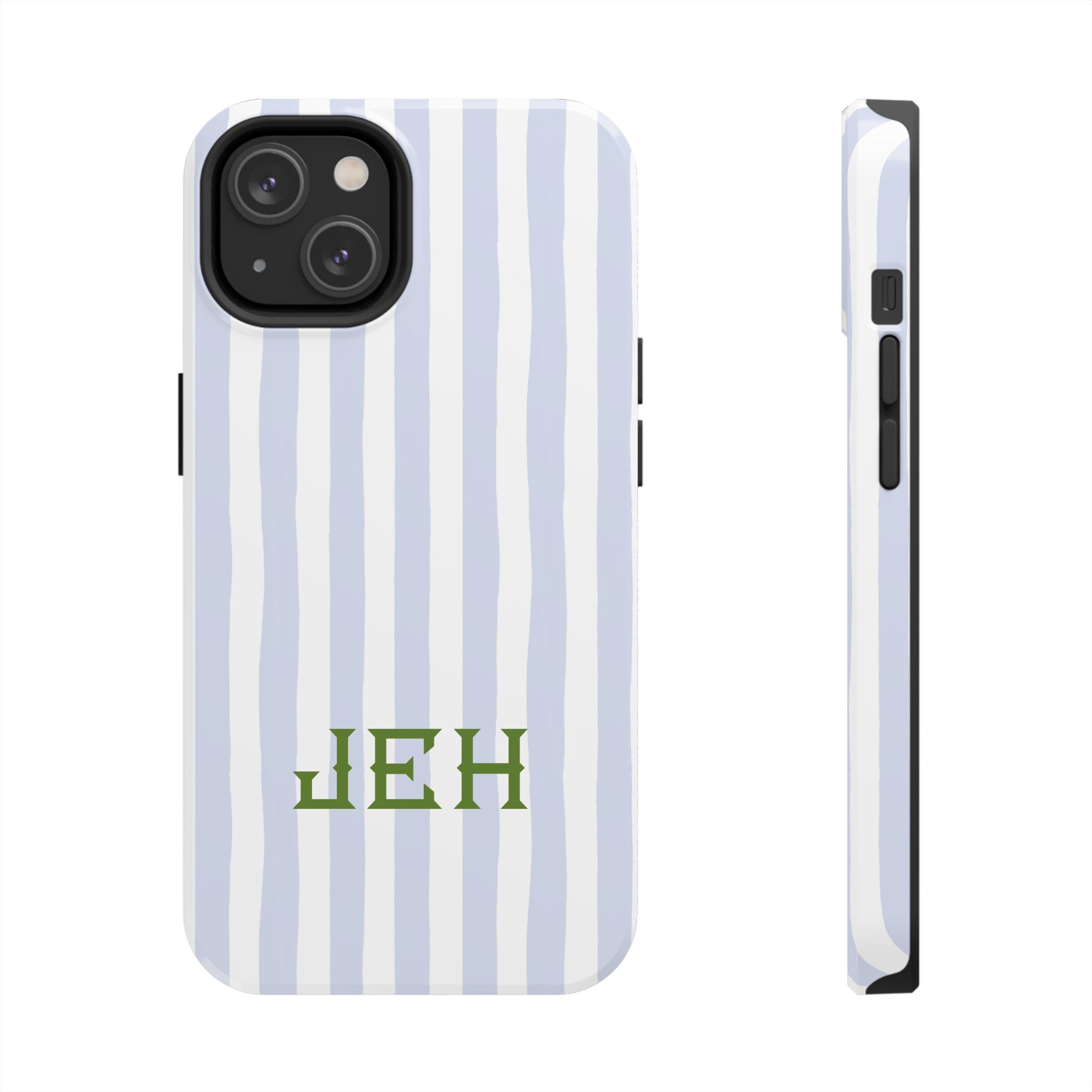 Seaside Stripes Monogrammed Tough Phone Case