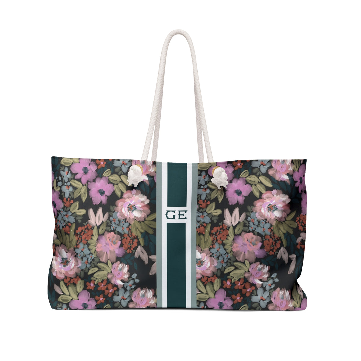 Viola Striped Monogrammed Mahjong Bag