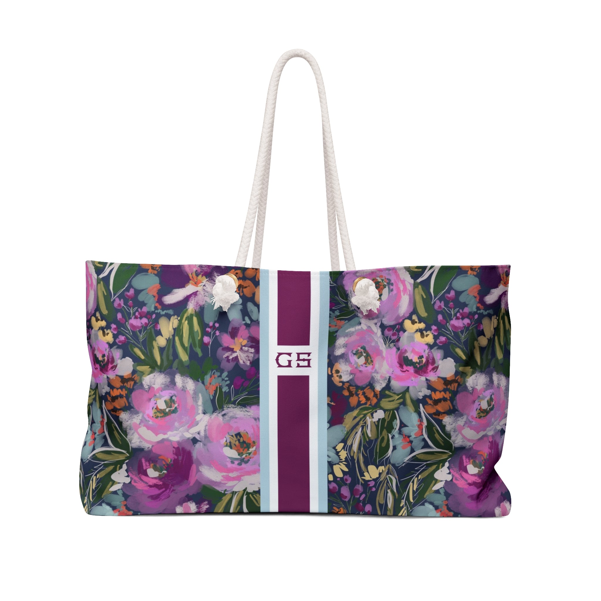 Haven Striped Monogrammed Mahjong Bag