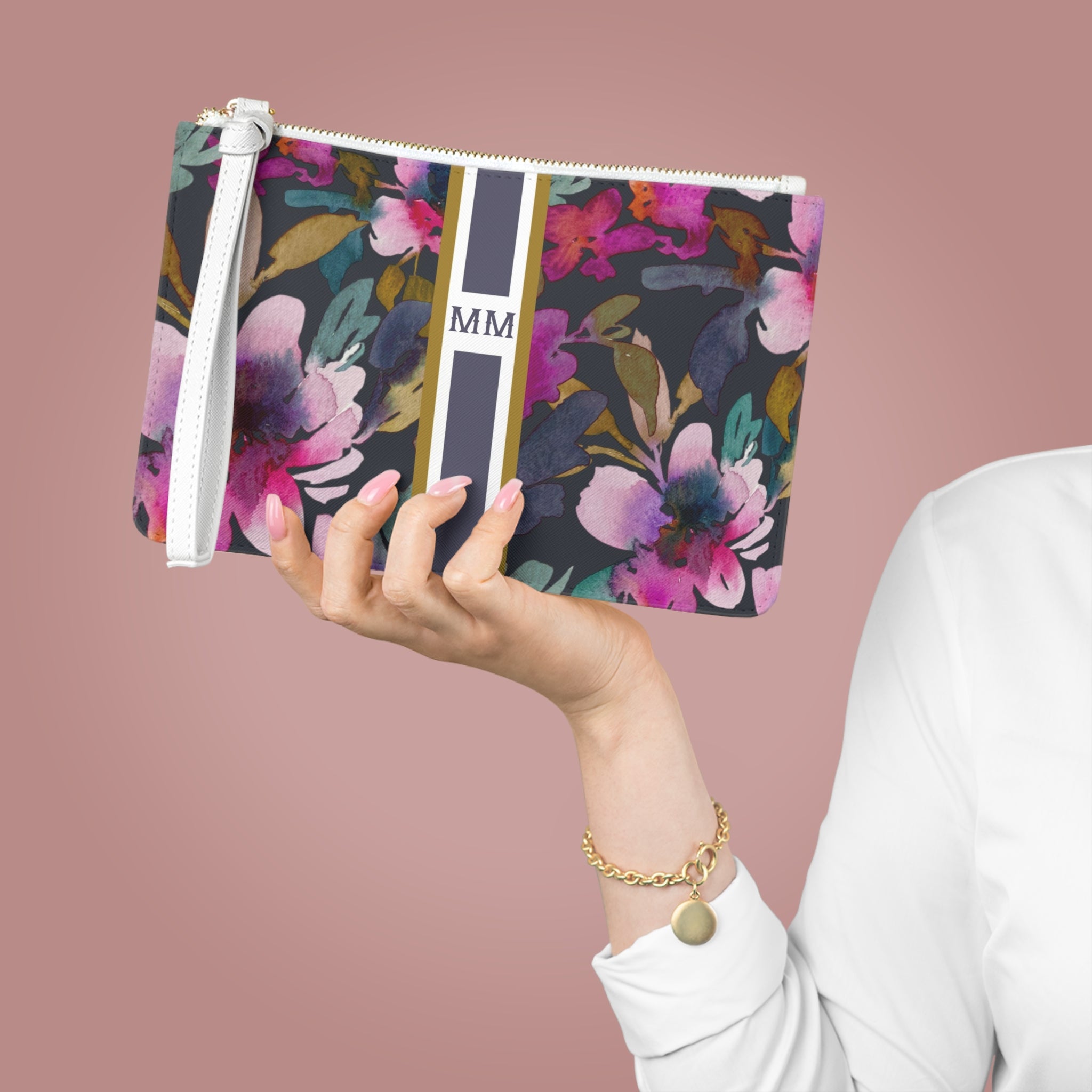 Flourish Striped Monogrammed Mahjong Card Holder