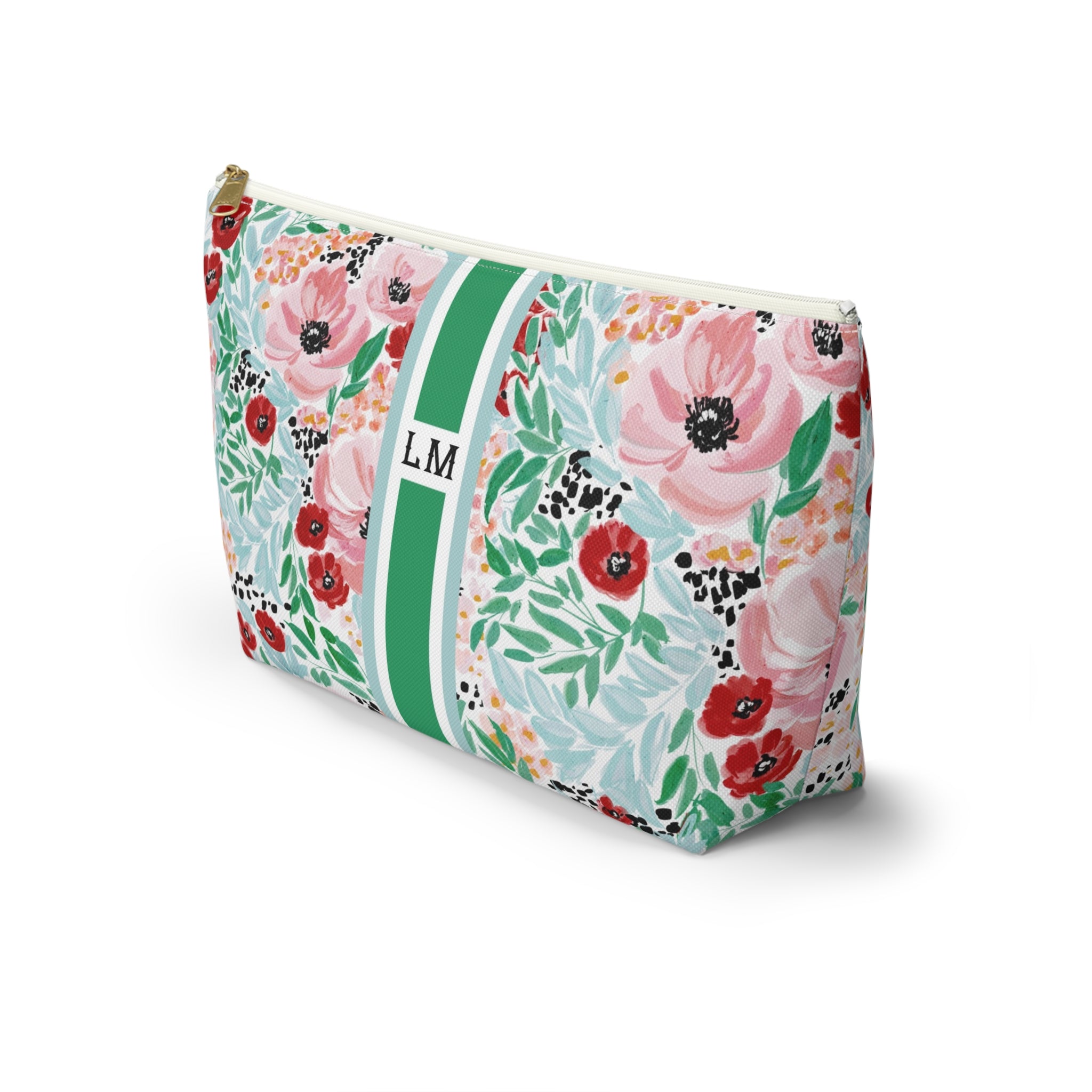 Colette Striped Monogrammed Mahjong Tile Pouch