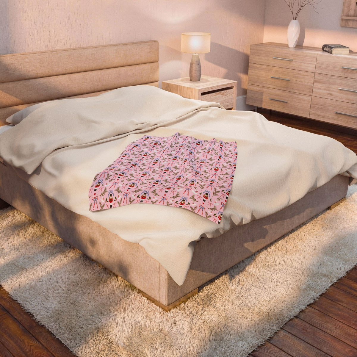 Nutcracker Velveteen Throw Blanket