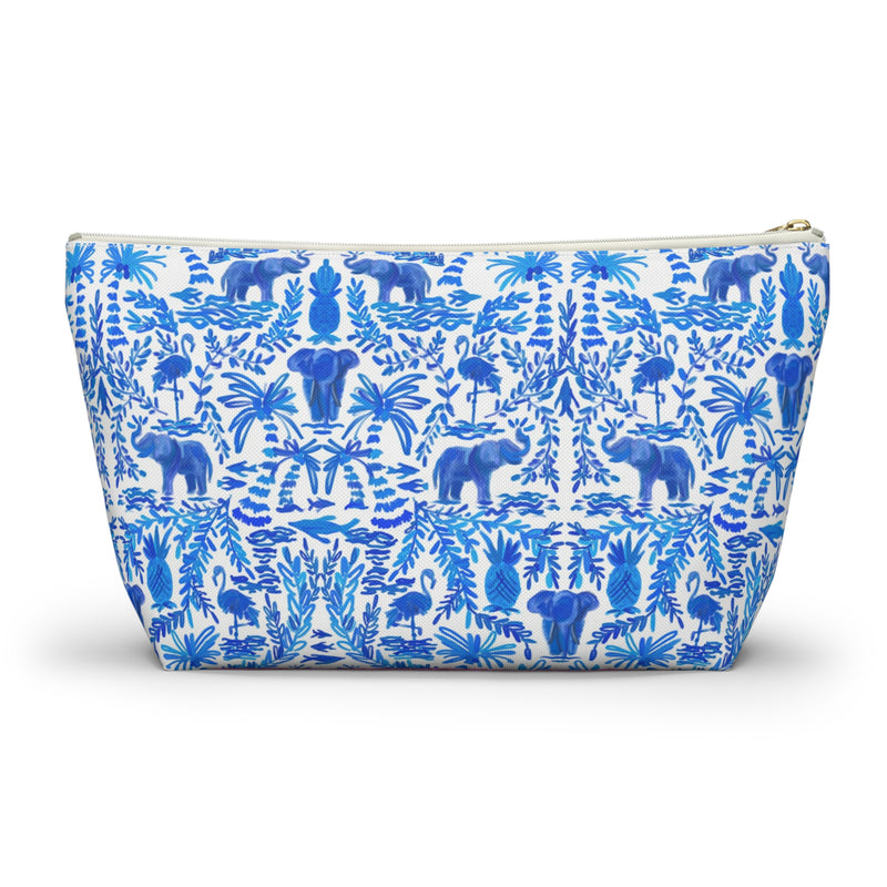 Elephant Fun Striped Monogrammed Pouch