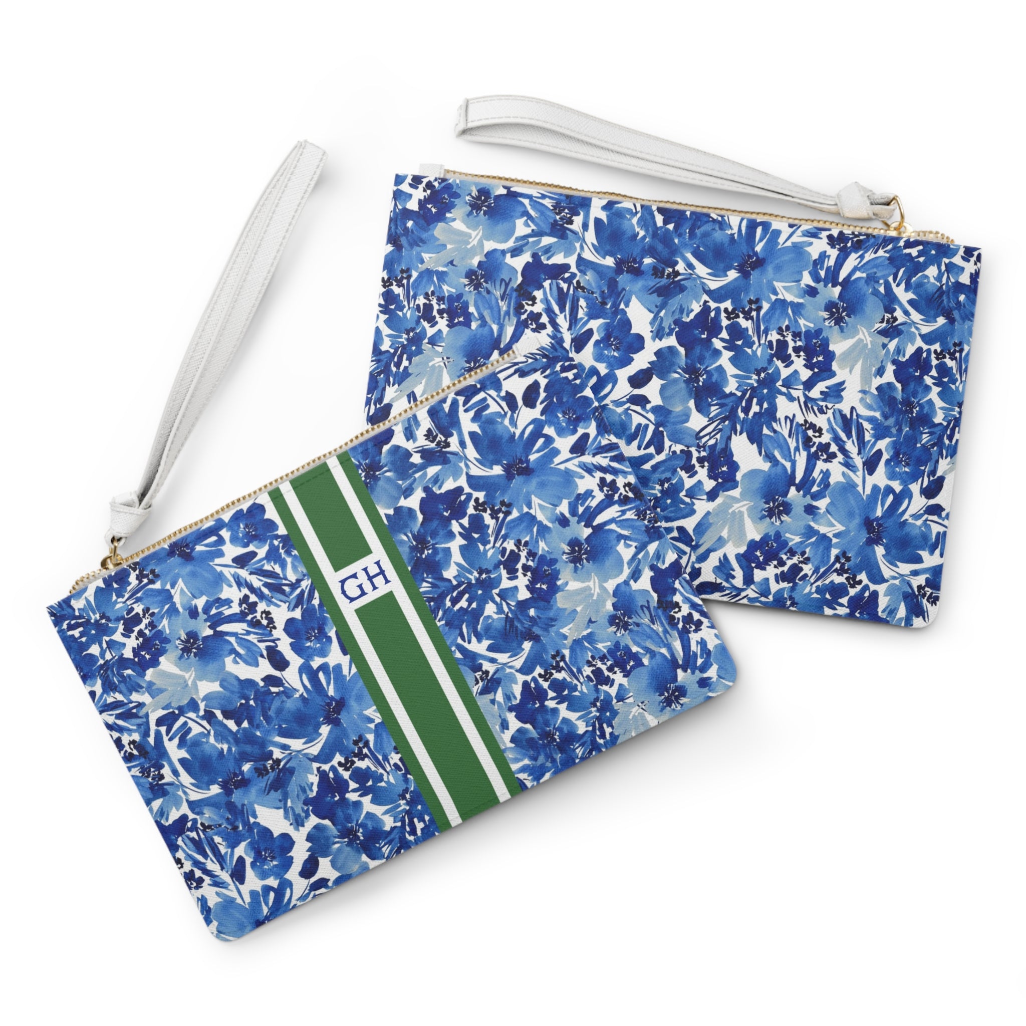 Royal Blooms Striped Monogrammed Mahjong Card Holder