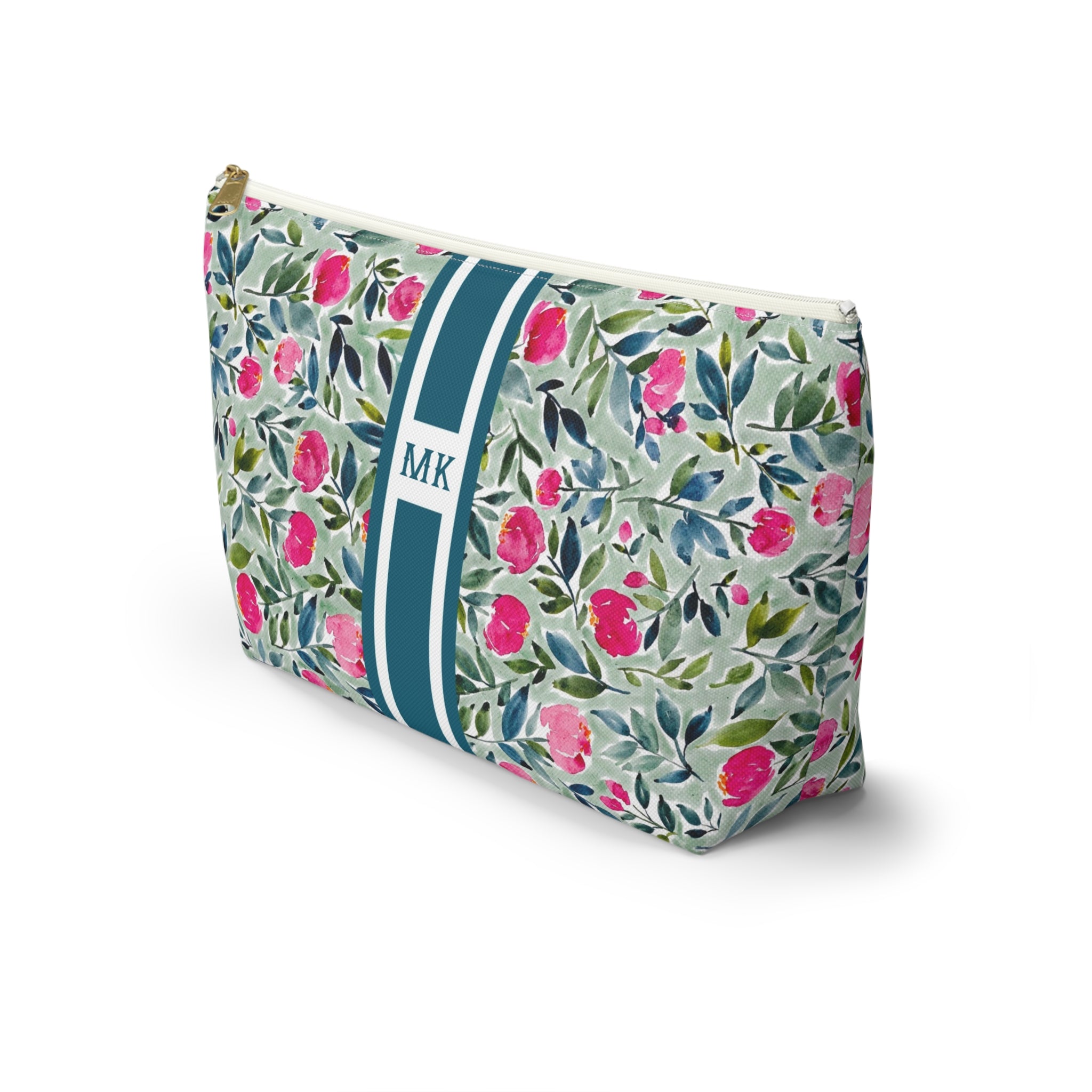 Flora Striped Monogrammed Mahjong Tile Pouch