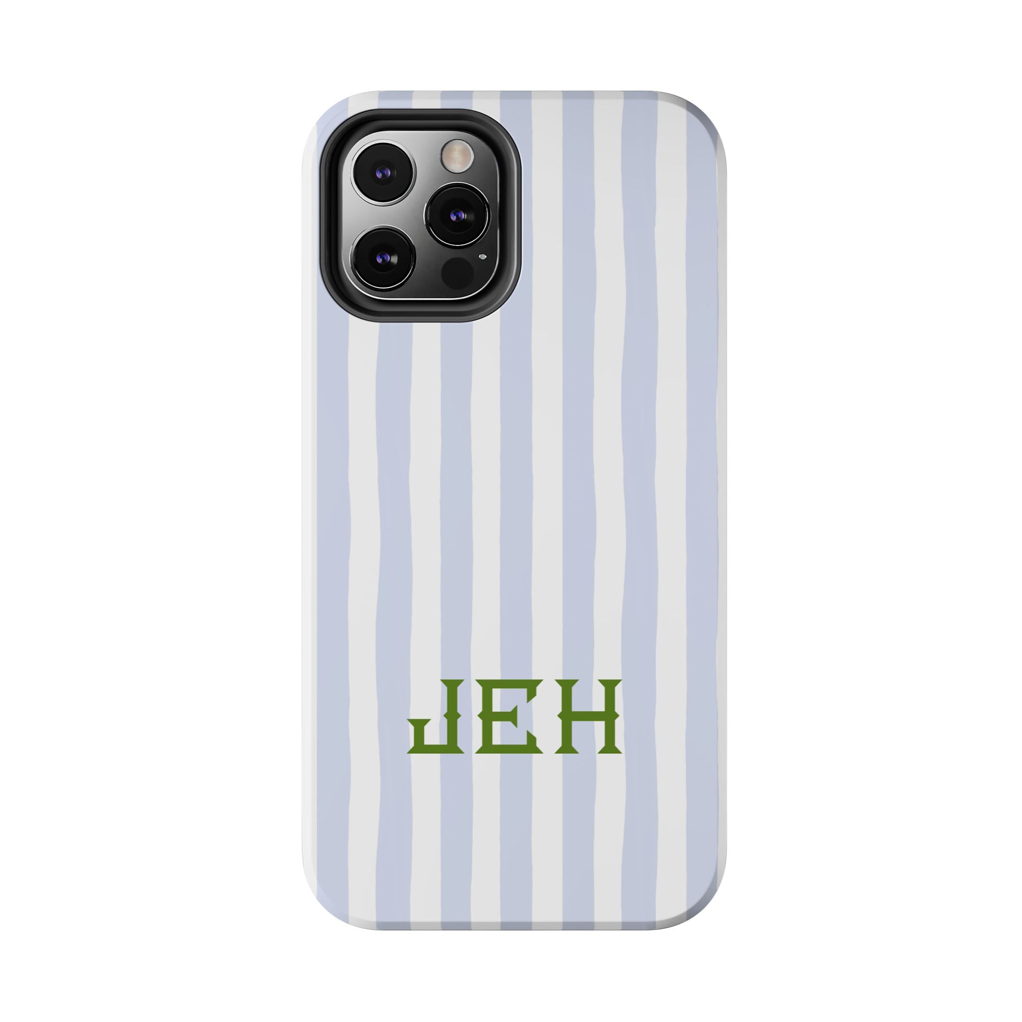 Seaside Stripes Monogrammed Tough Phone Case