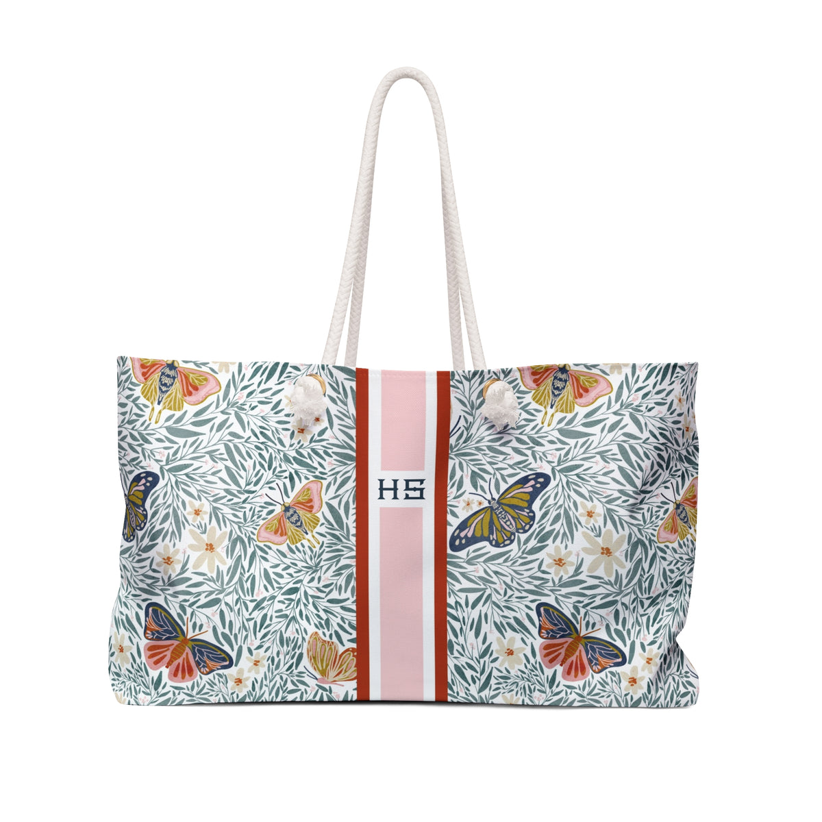 Huntley Striped Monogrammed Mahjong Bag