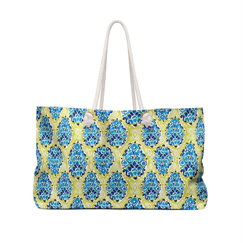 Boho Tropics Striped Monogrammed Mahjong Bag