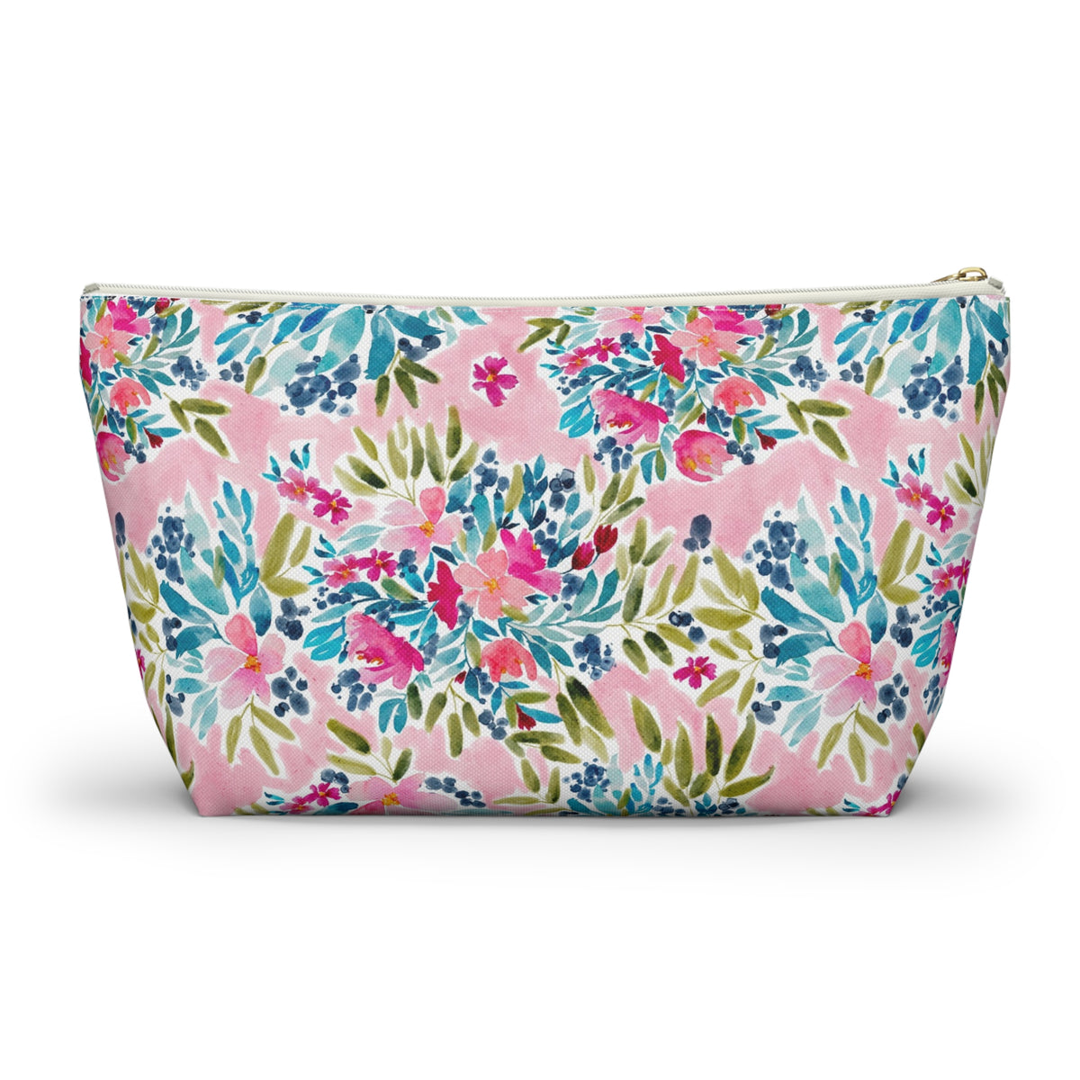 Aria Pink Striped Monogrammed Pouch