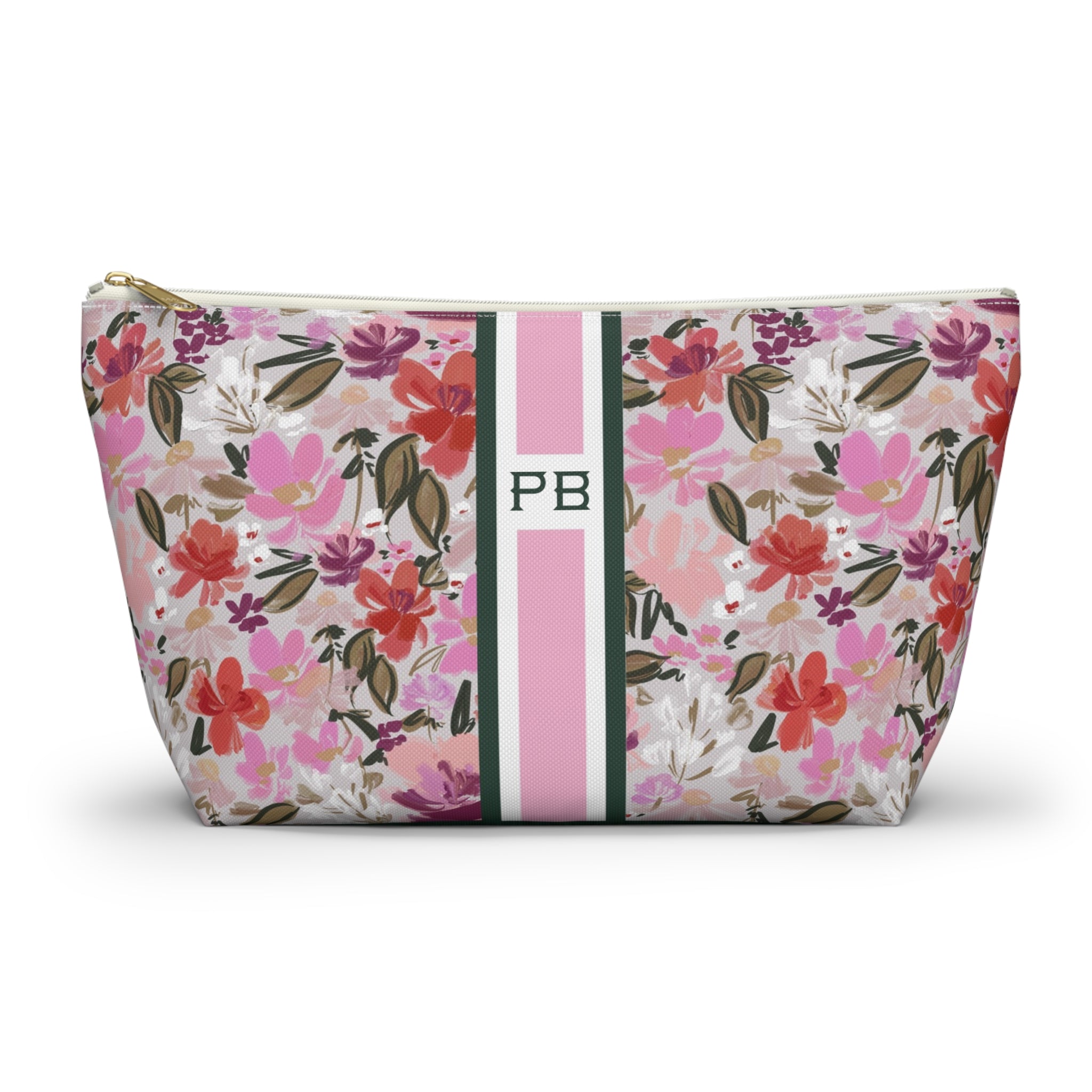 Mallard Manor Striped Monogrammed Mahjong Tile Pouch