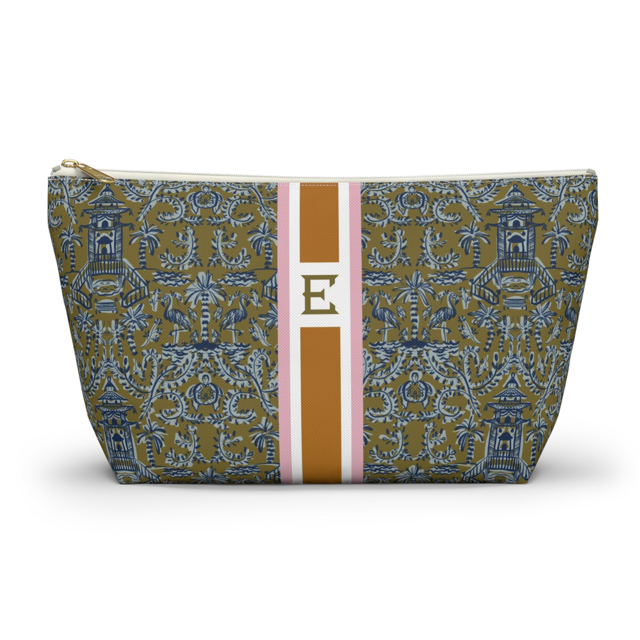 Soirée Striped Monogrammed Pouch