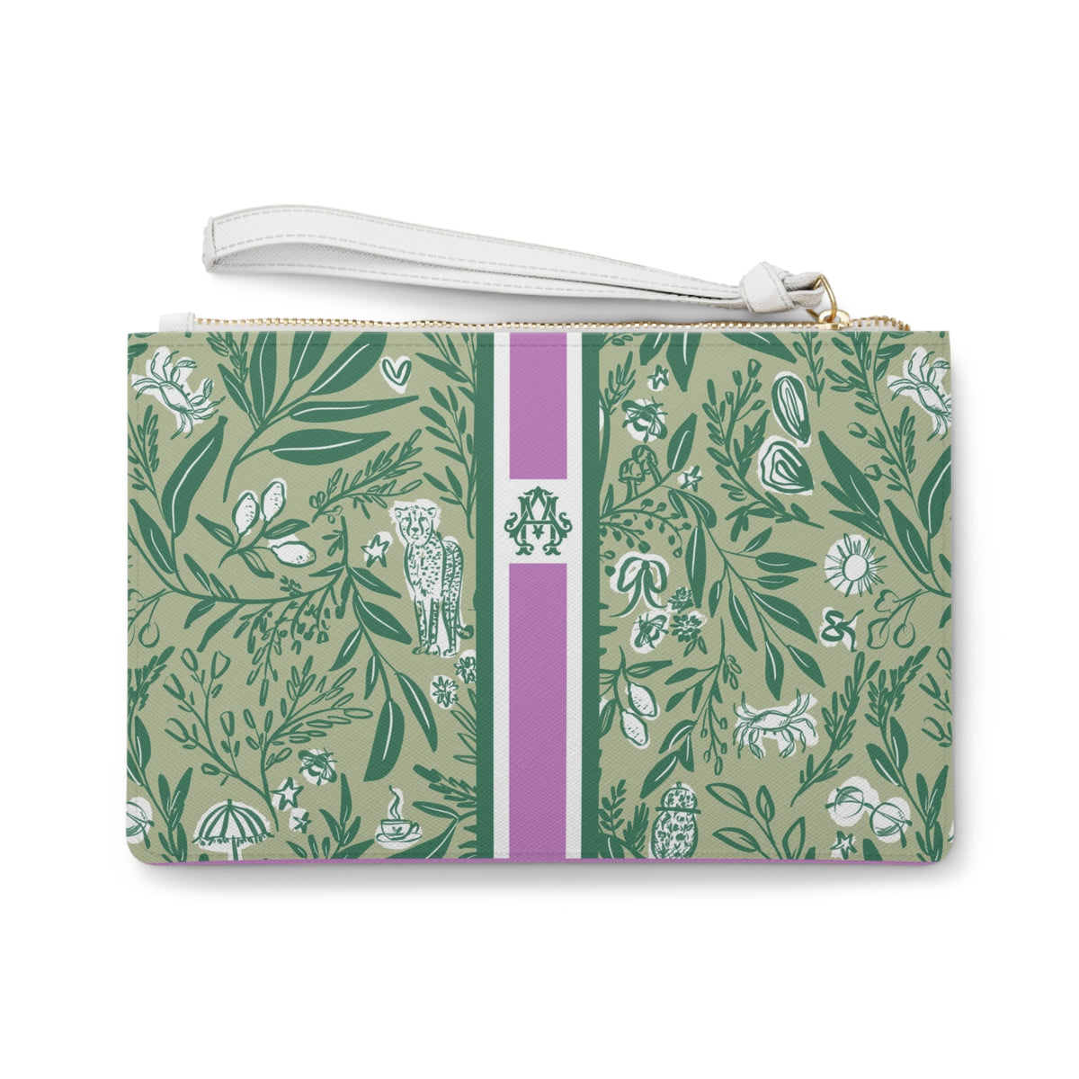 Small Things Striped Monogrammed Mahjong Card Pouch