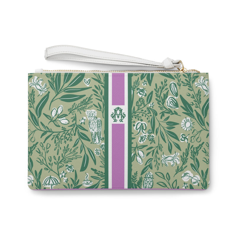 Small Things Striped Monogrammed Mahjong Card Pouch